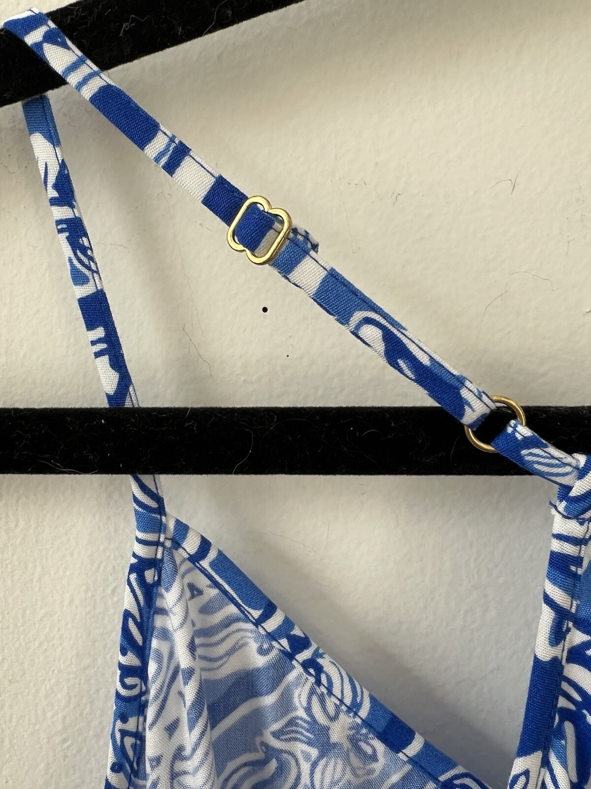 Lilly Pulitzer Size S Royal Blue & White Floral Print Romper W/Adjustable Straps