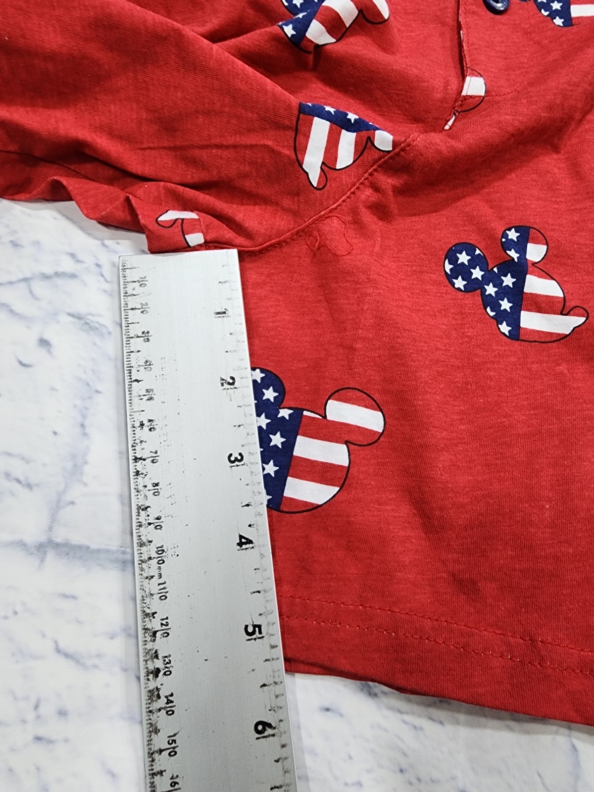 Disney UNISEX SIZE XL Americana Patriotic Romper Mickey Mouse Jumpsuit Red
