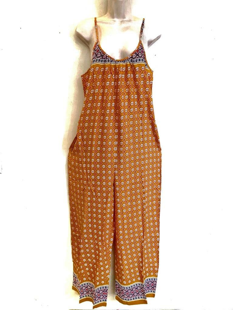 Sacred Threads Hippie Boho Festival India Print Jumper Jumpsuit 221234 S/M