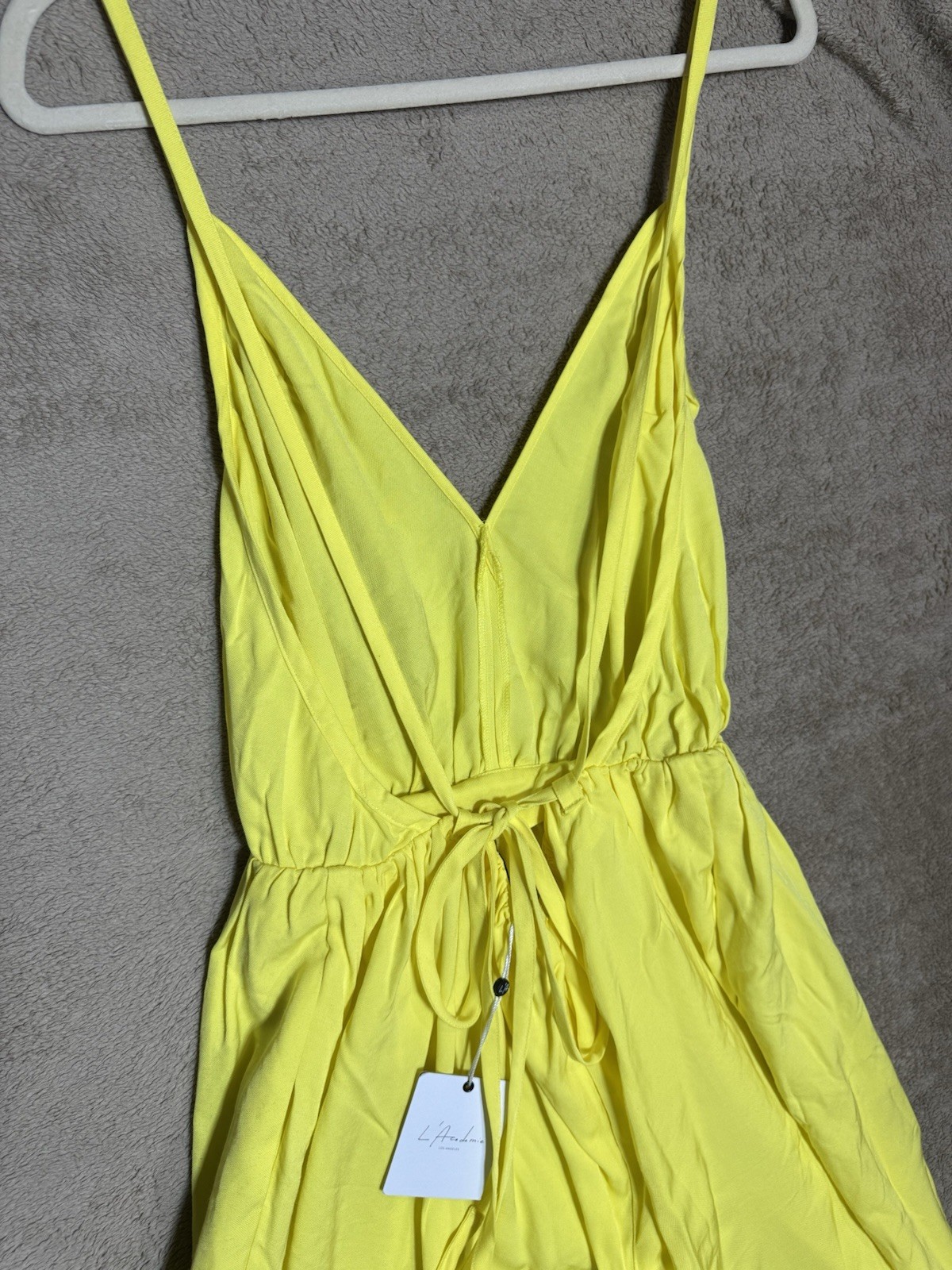 L’academie Revolve The Affi Jumpsuit in Yellow Linen Blend Vacation Beach