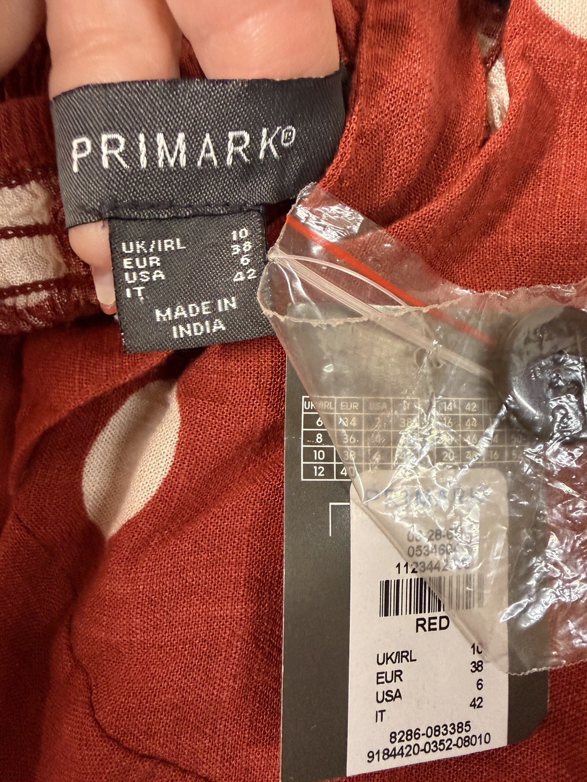 Primark Overall Jumper Polka Dot Red Women’s Sz 6 Crop Jumpsuit NWT