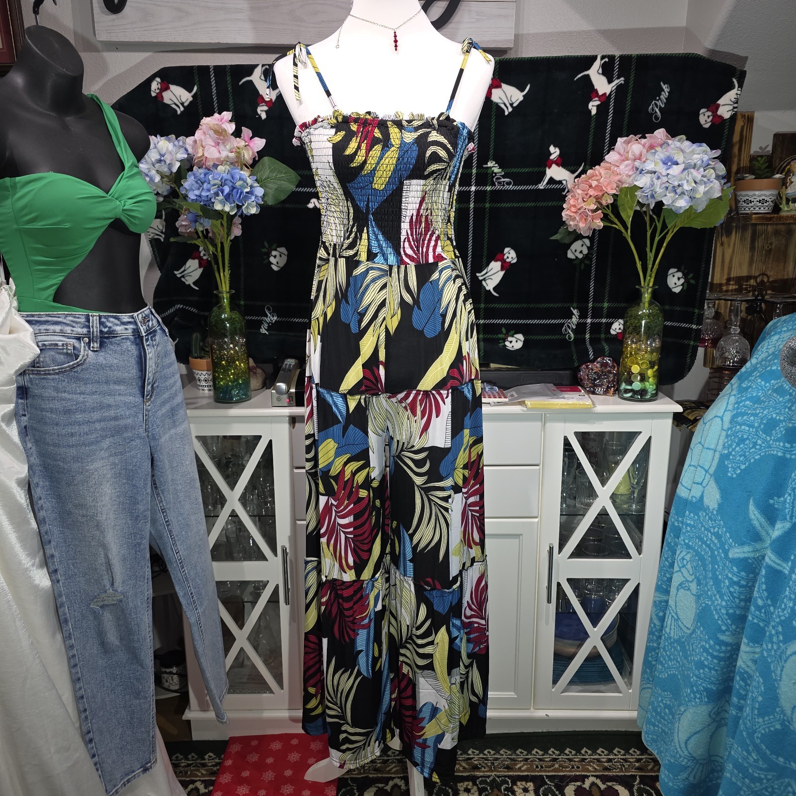 ​NWT C-Mode Boho Goddess Tropical Floral Wide Leg Jumpsuit – Size Small