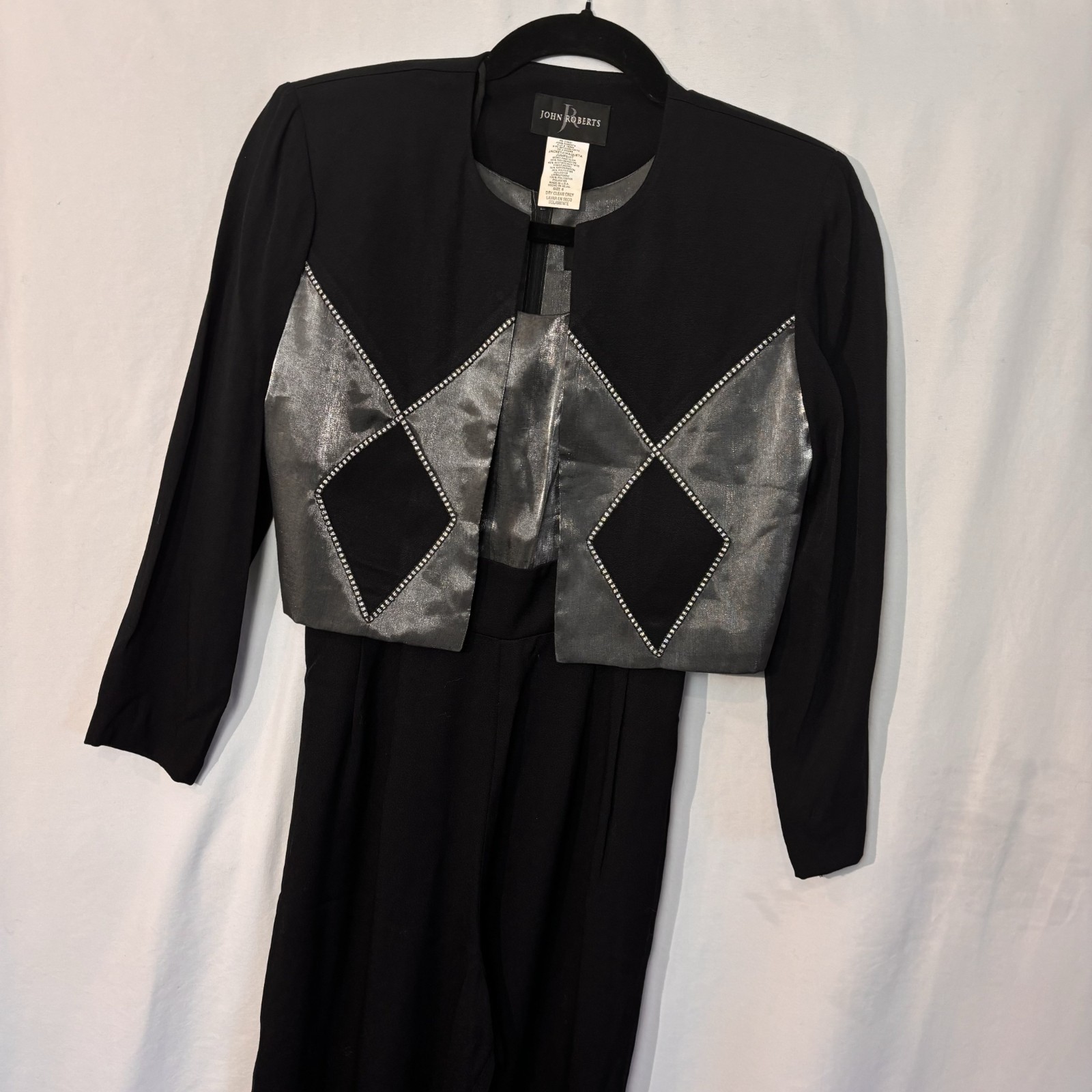 Vtg 80’s John Roberts Jumpsuit Romper w/Jacket Office Career Womens Size 6