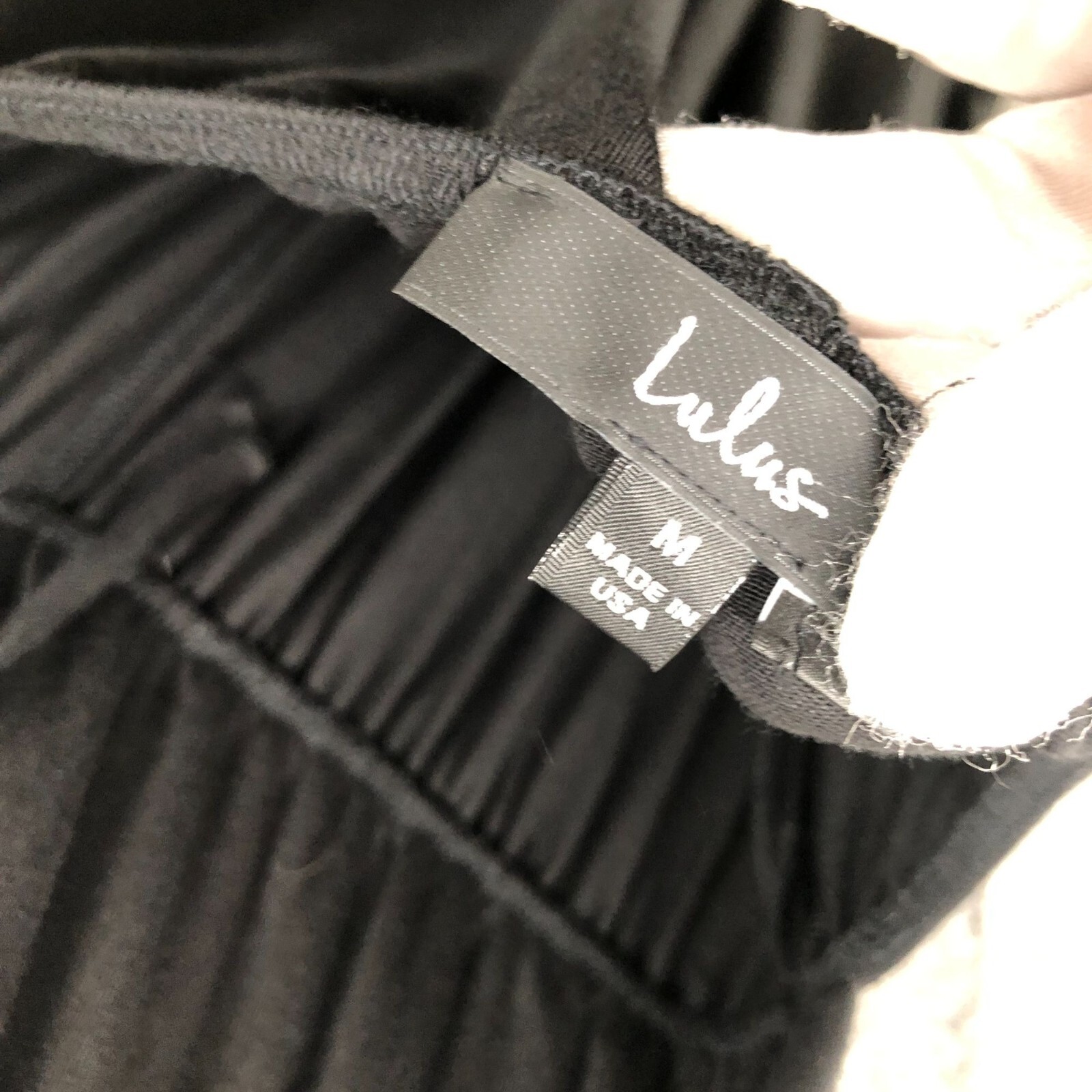 Lulus Cami Jumpsuit Womens M Black Wide Leg Surplice V-Neck Tie Back Jersey Knit