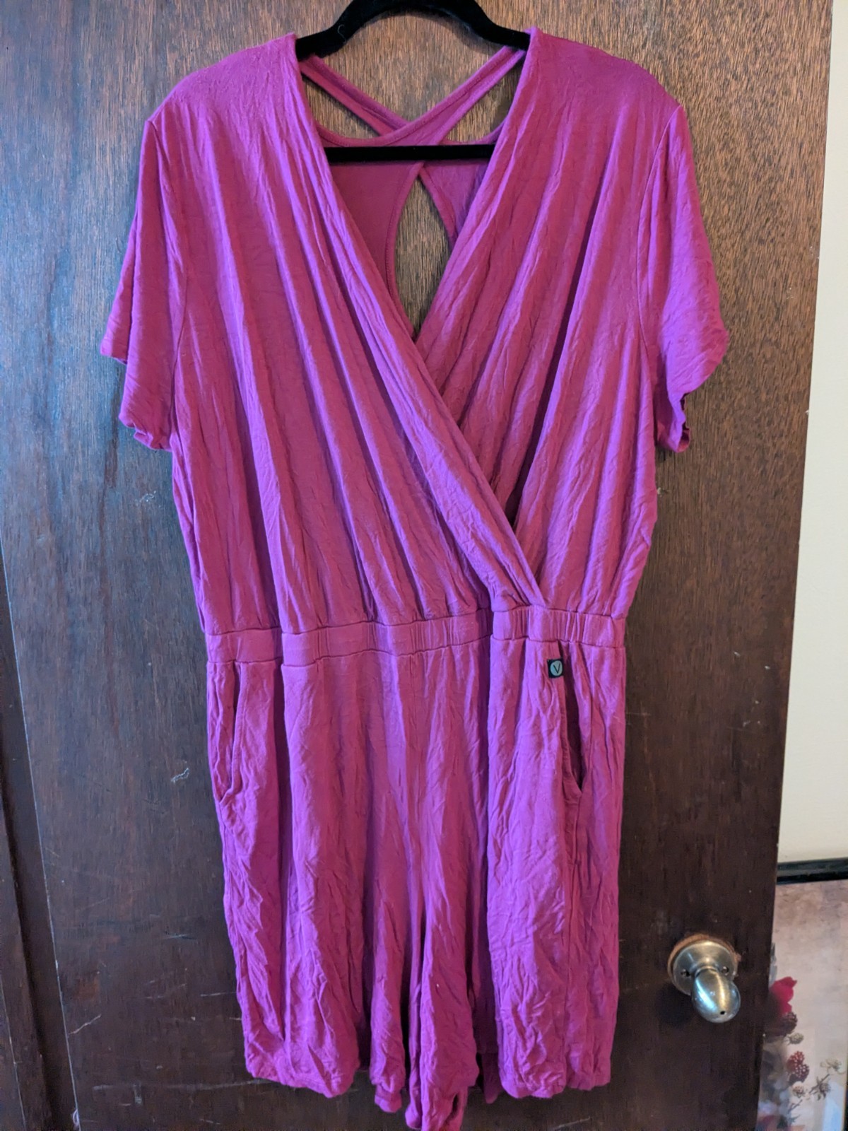 Livi 18/20 Cutout-Back Romper In Boysenberry