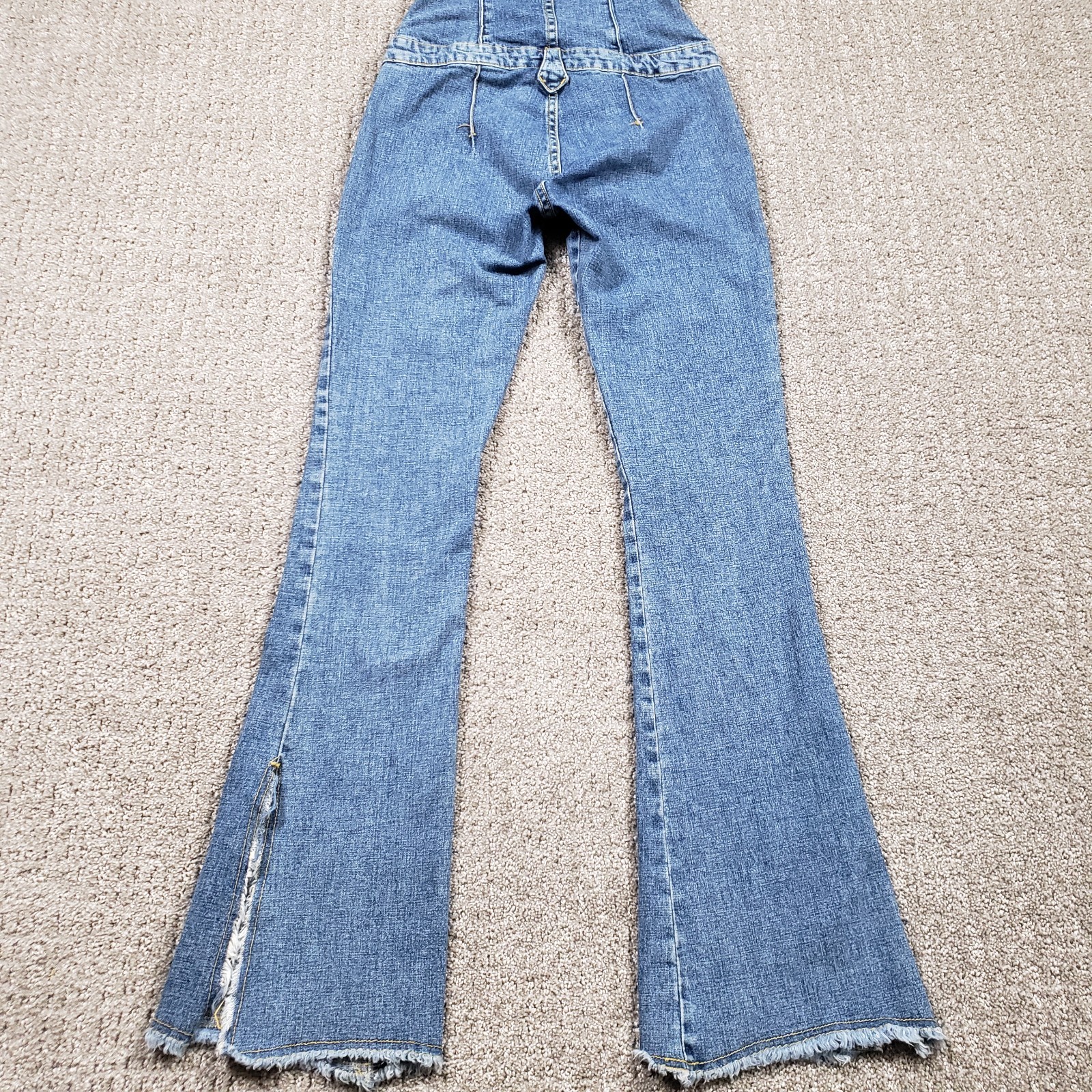 JNCO Jeans Denim Jumpsuit Womens Small Blue Flare Bootcut Vintage Y2k 2000s 90s