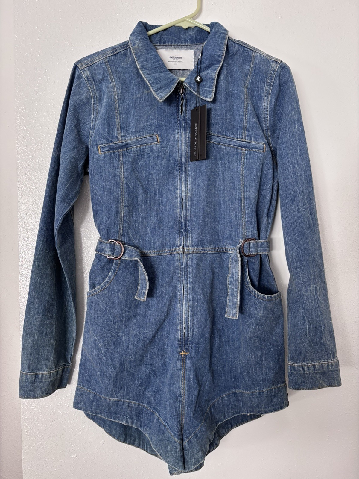 ONE TEASPOON Jumpsuit Womens Small Resort Blue Jumpsuit Denim Jacket