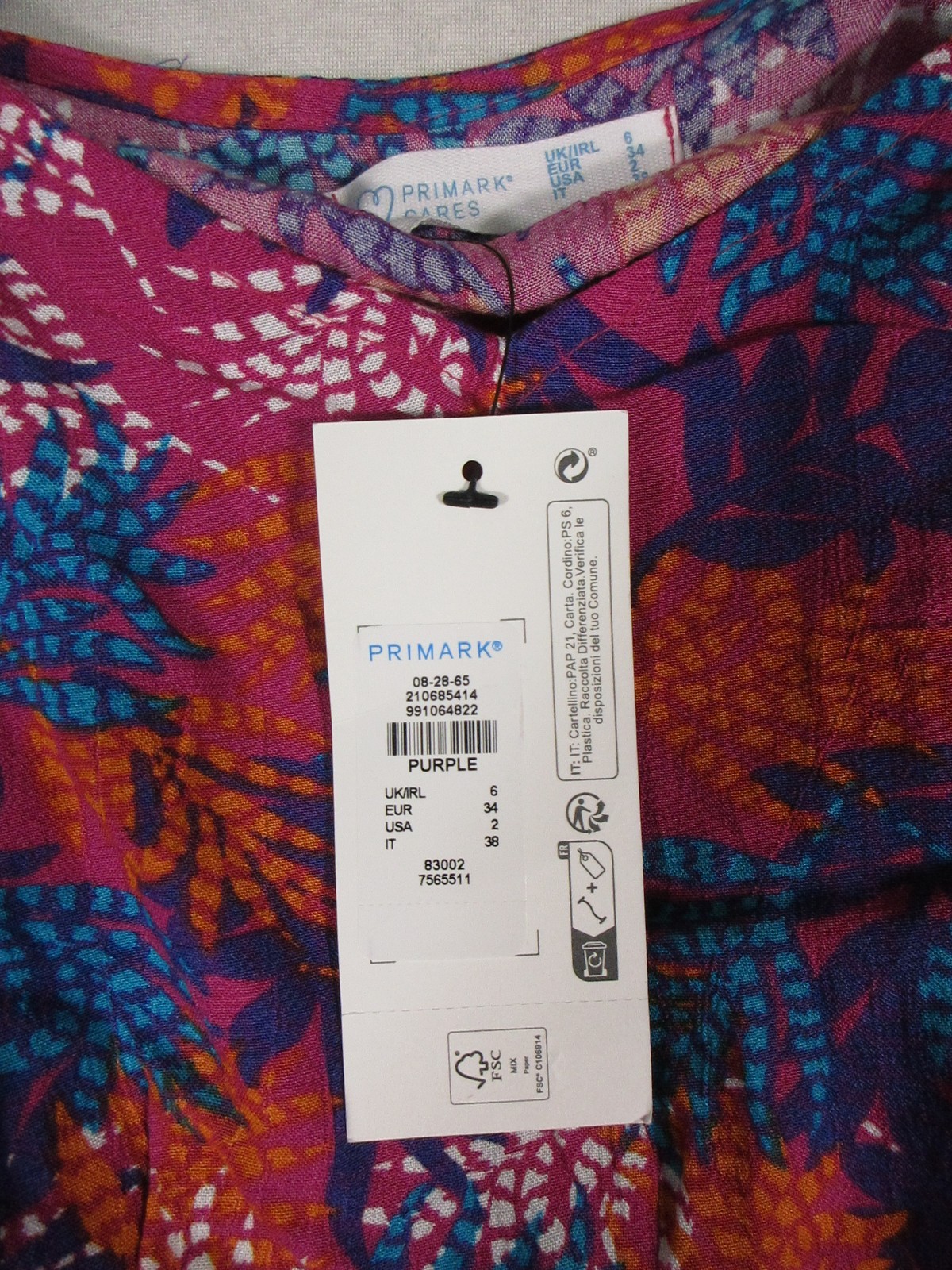 Primark Womens V-Neck Floral Short Romper Sleeveless Wide Leg Size 2 Red/Blue