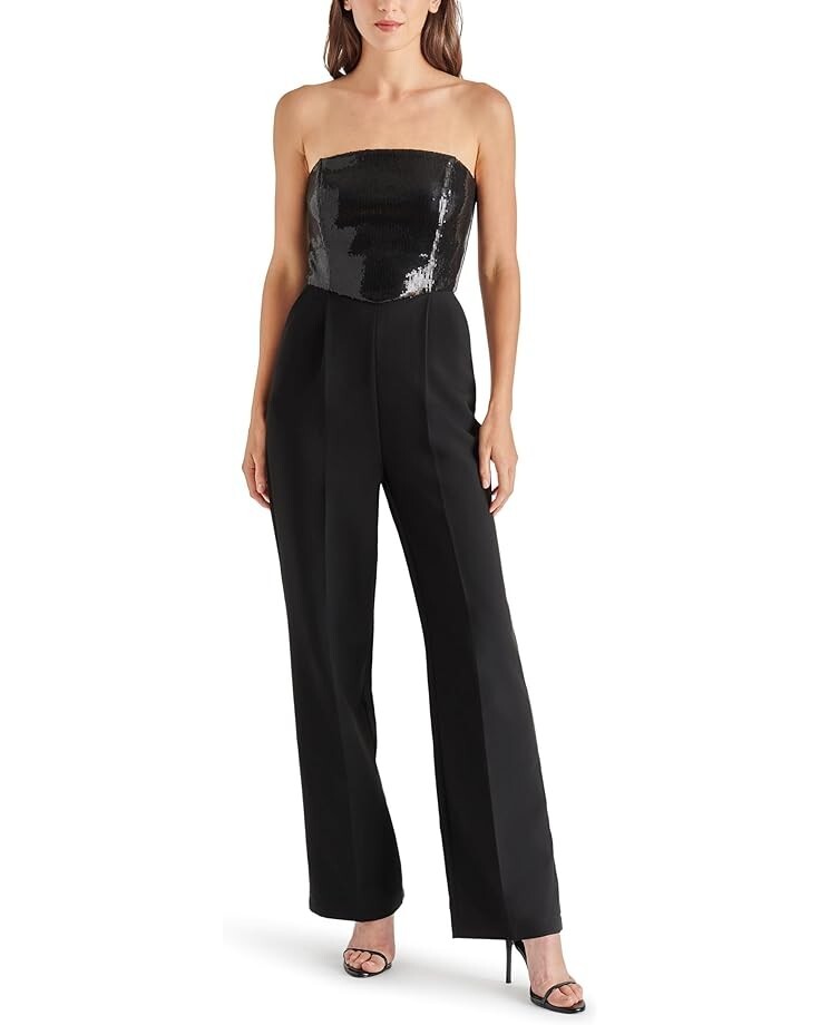 Steve Madden RIKI Jumpsuit Black Strapless Women’s size Small New