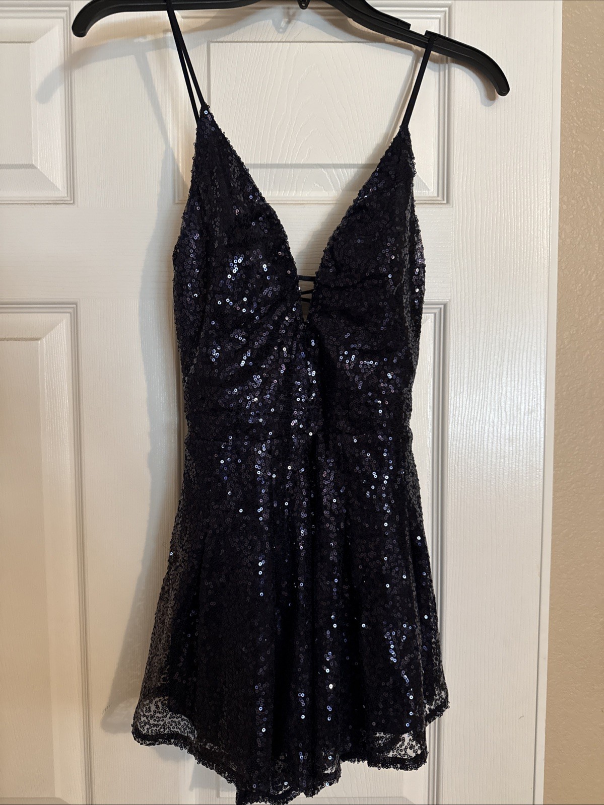 Lucy In The Sky Clara Sequin Romper Navy Size Small