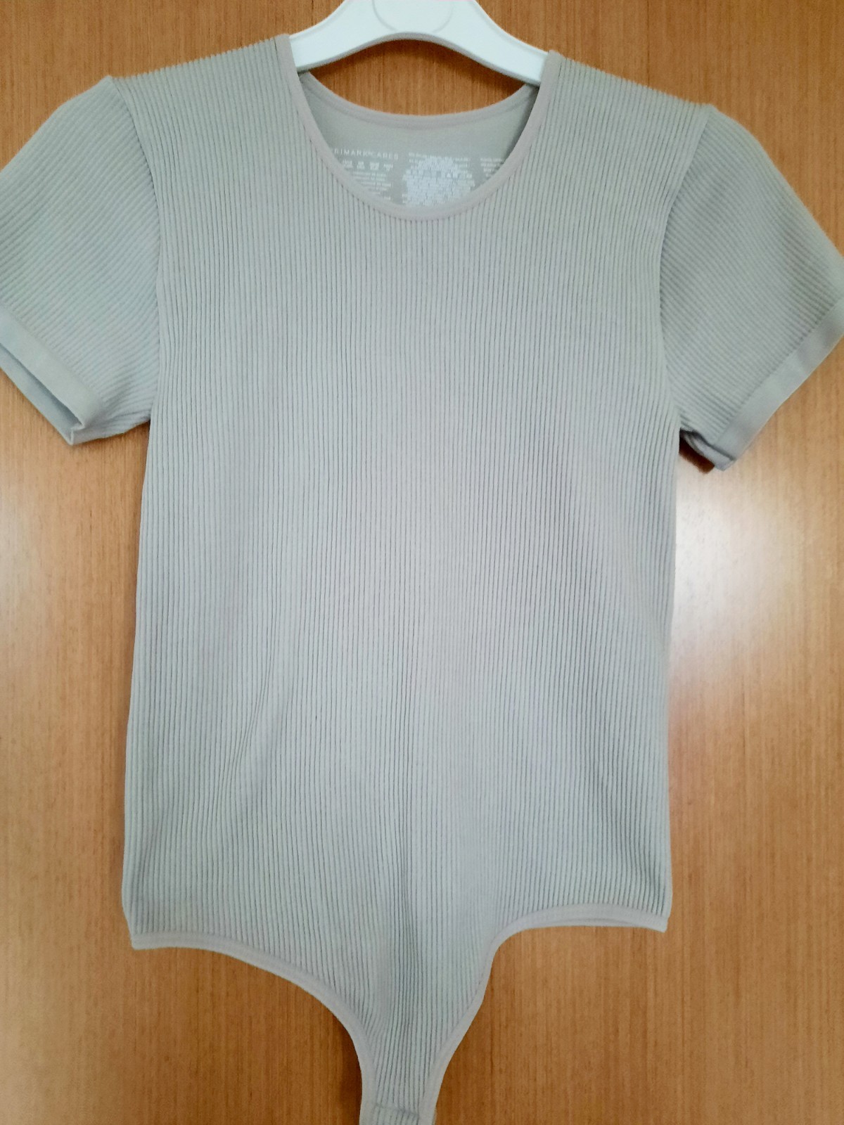 Primark Grey Short Sleeve Bodysuit Size S (10/12)