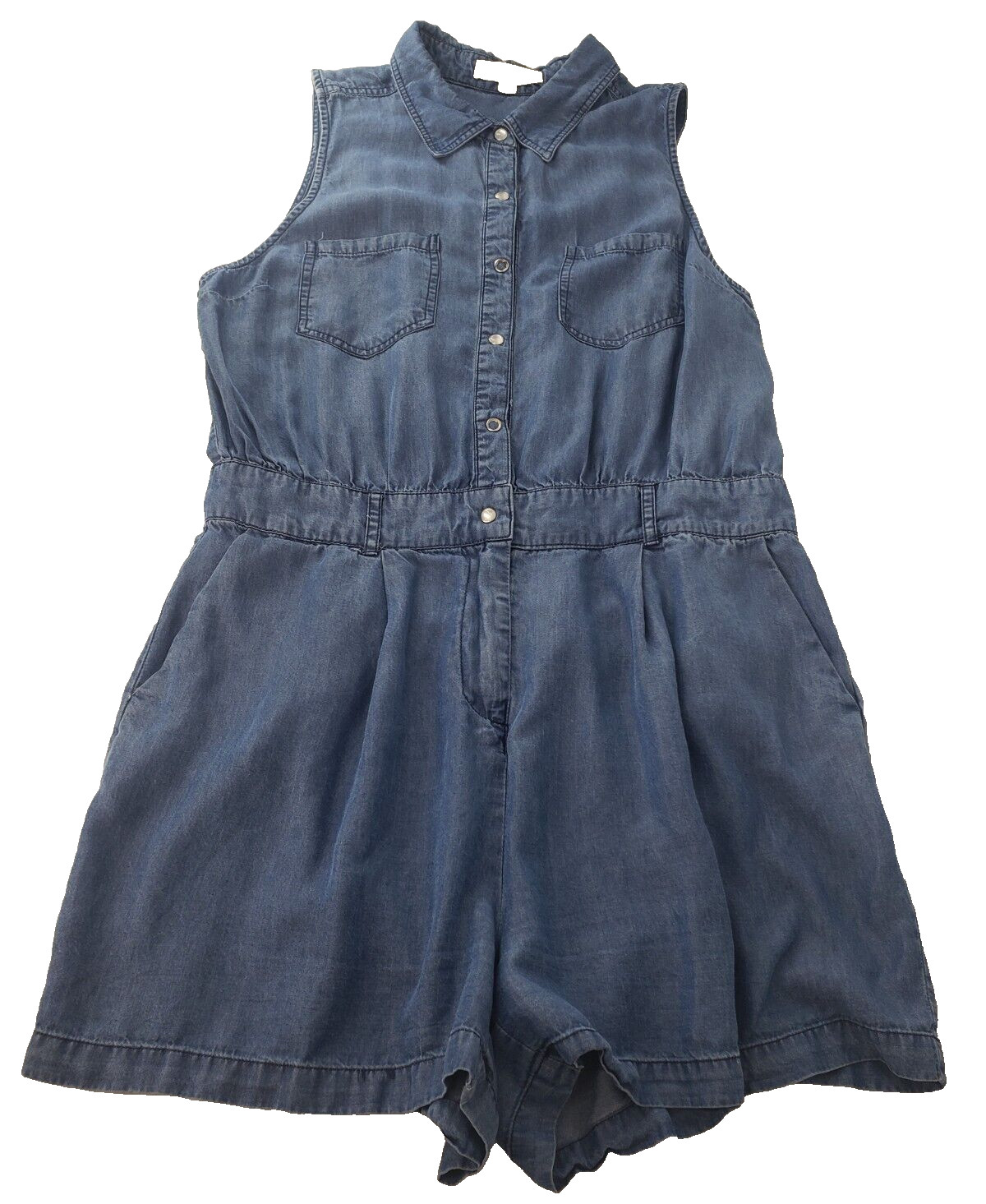 LOVE TREE Women Romper SIZE L Sleeveless Blue Lyocell