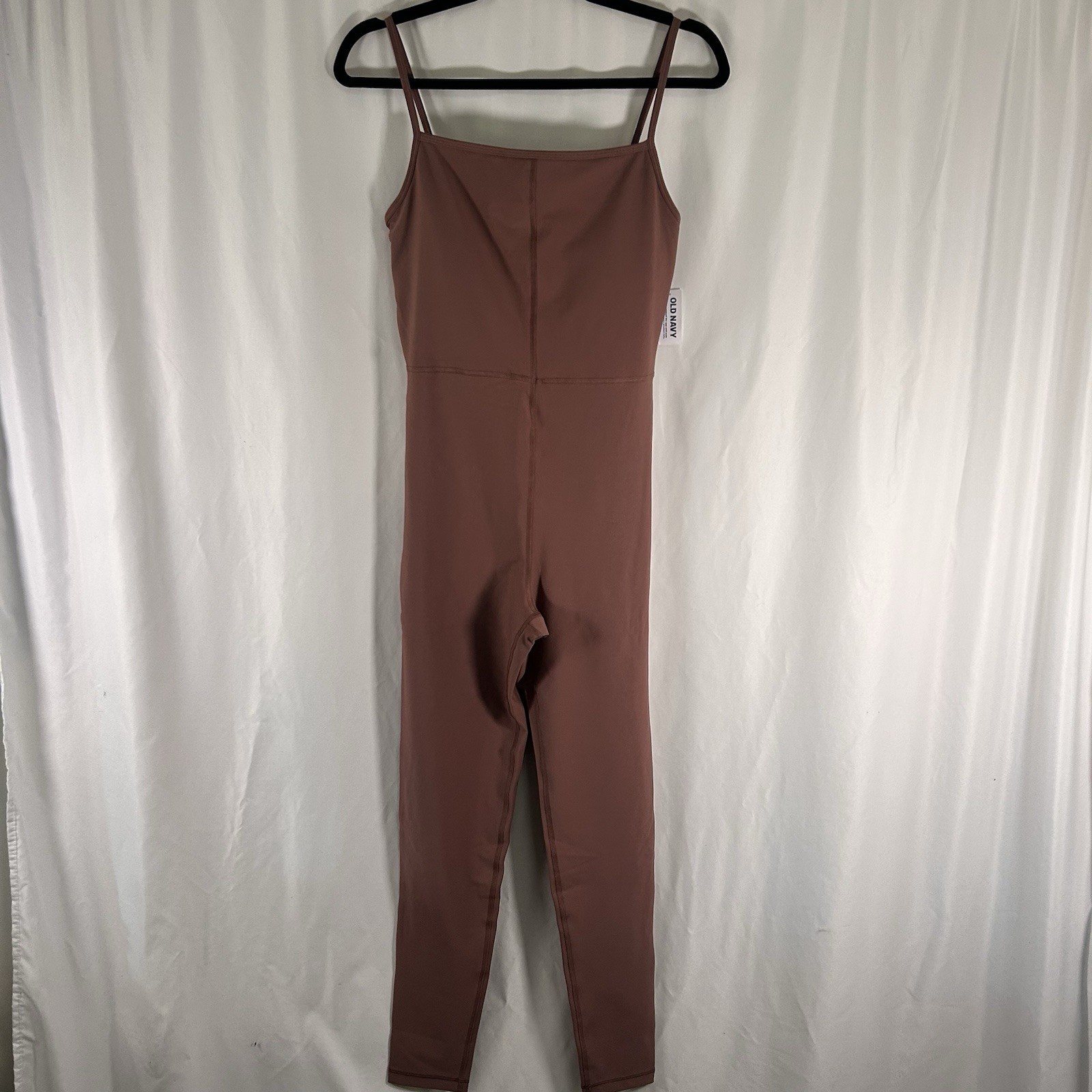 New Old Navy Active Jumpsuit Womens Medium Tall Brown Sleeveless Pullover Padded