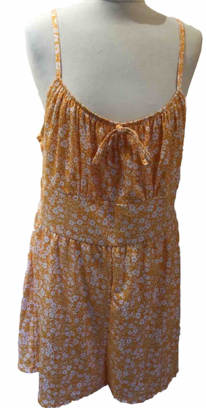 PRIMARK Yellow Mix Shortie Jumpsuit Floral Strappy BNWTS U.K. 18 FREE P&P