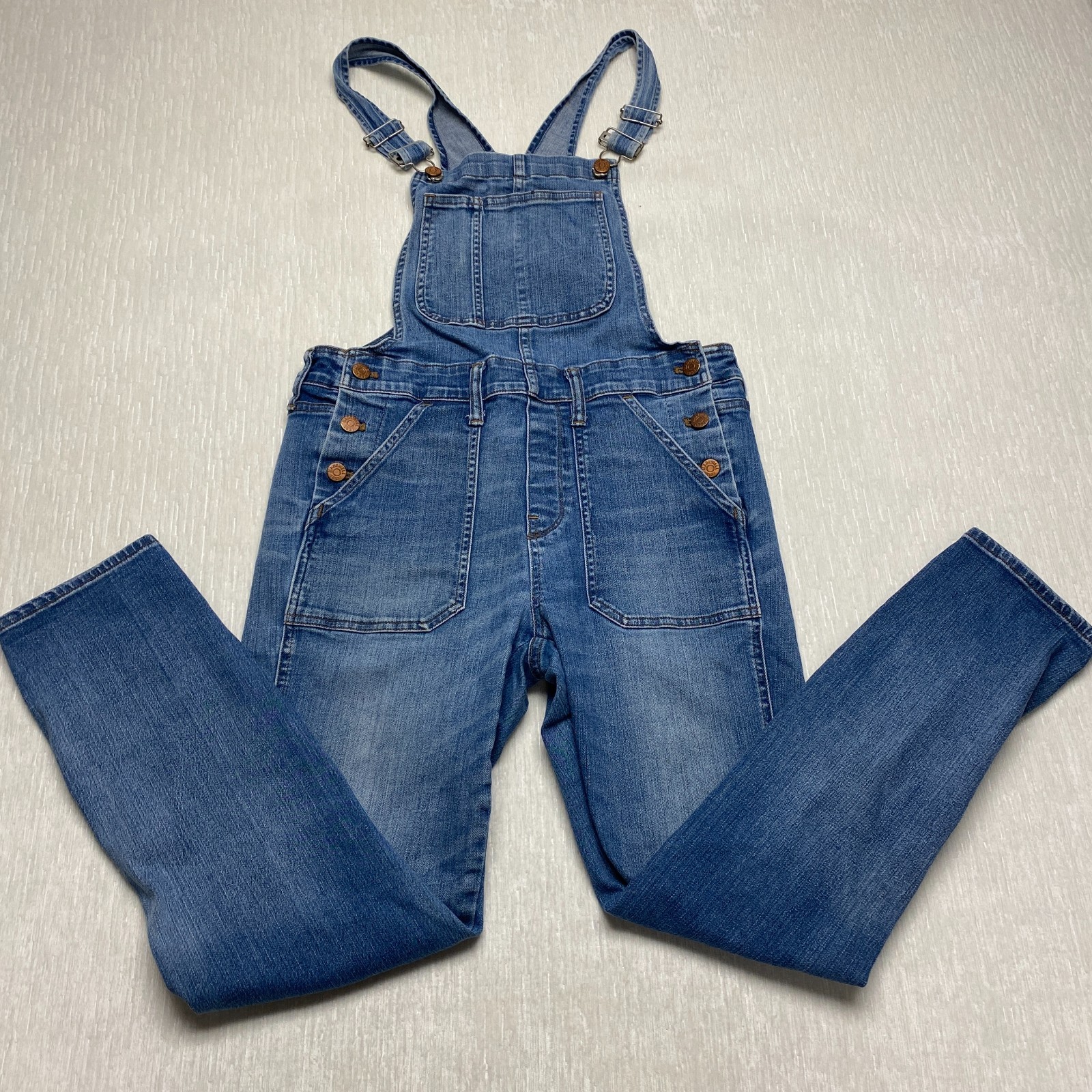 Madewell Denim Overalls Womens Medium Blue Medium Wash Outdoor Tapered Leg
