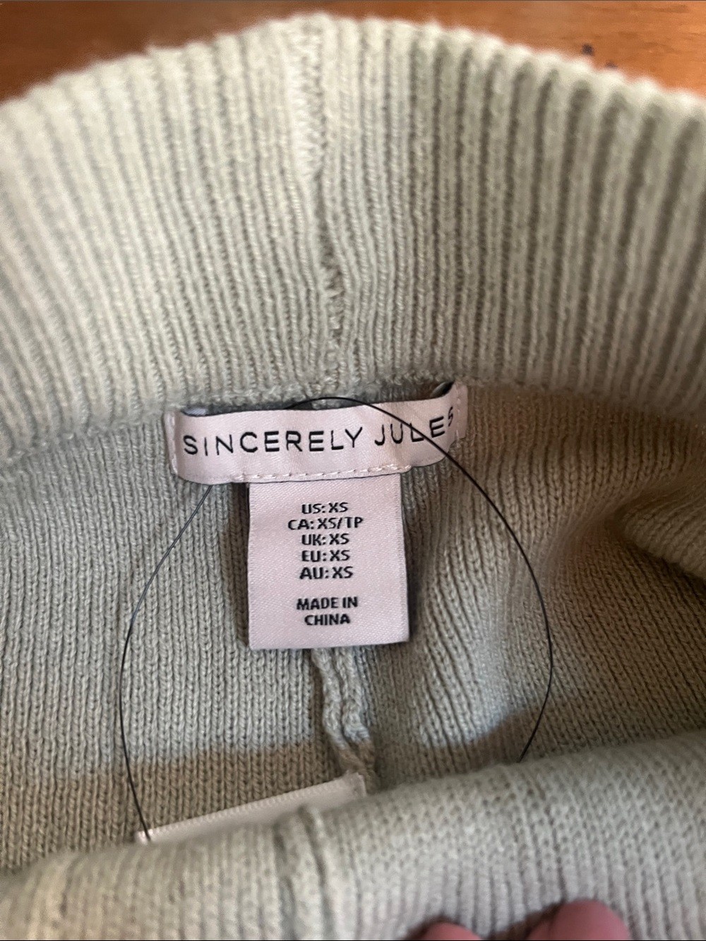 NWT Sincerly Jules Knit Pants Leggings in Light Sage Green XS