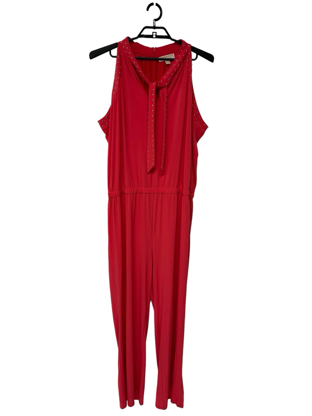 MICHAEL Michael Kors Women’s Sleeveless Beaded sangria Jumpsuit orange Size 3X
