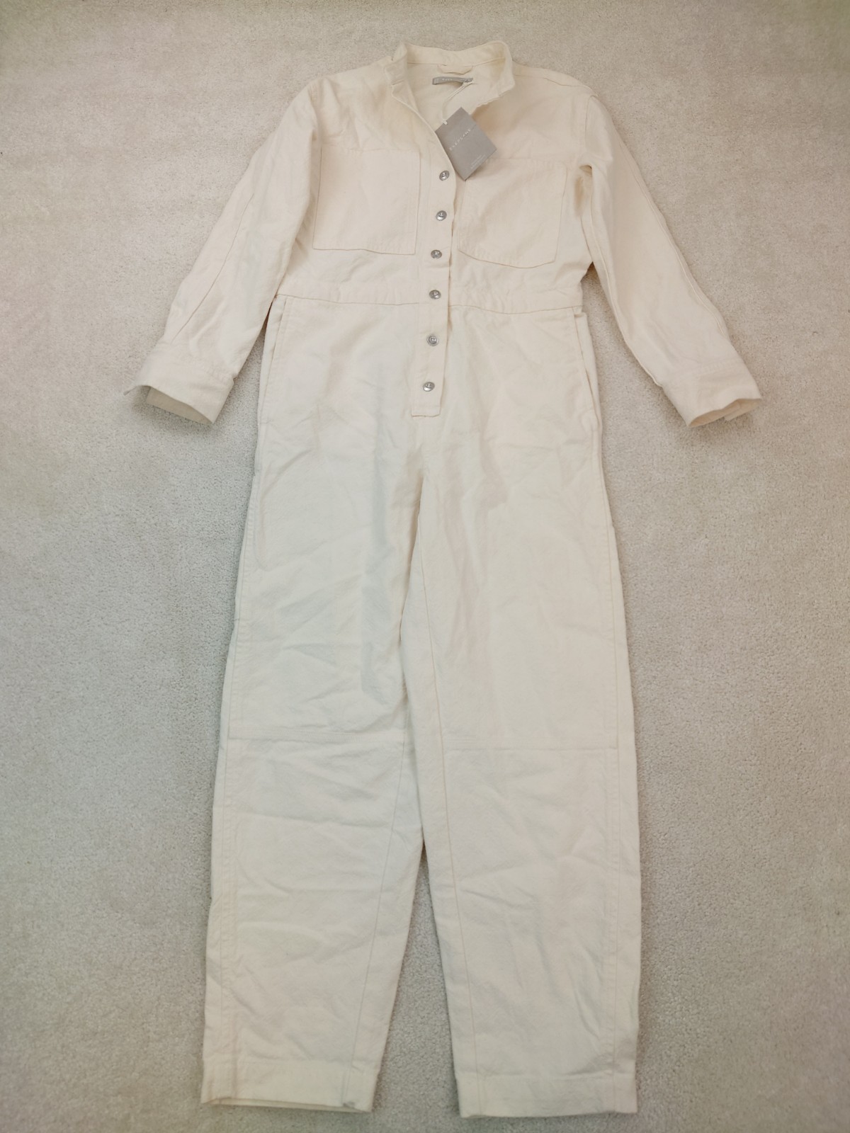 NWT Everlane Salt Sleeve Denim Jumpsuit Coverall Organic Cotton Women’s Size XS