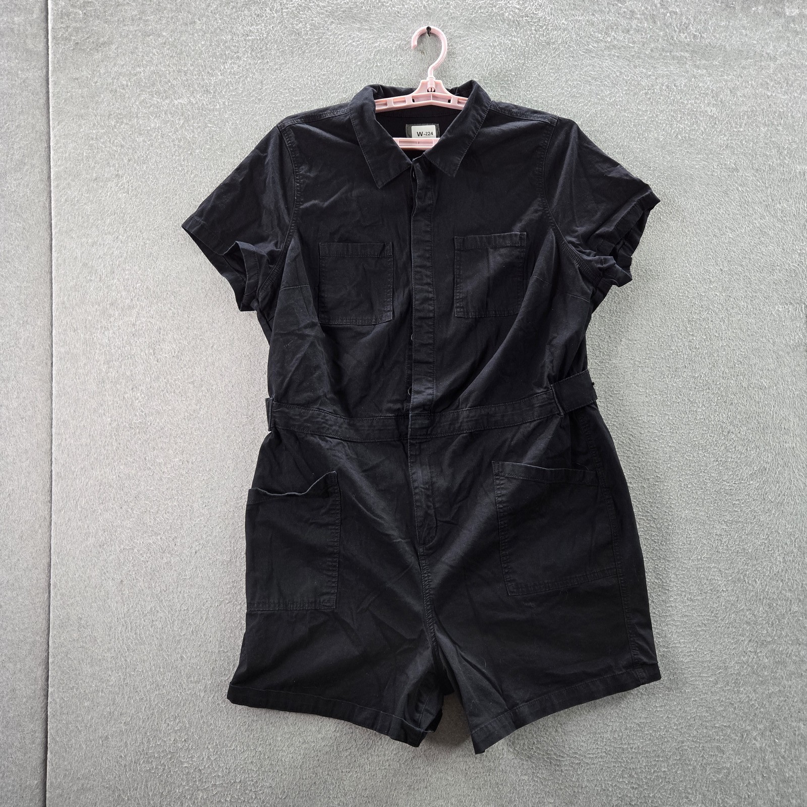 Torrid Women Pants 18 Black Shorts Romper Button Short Sleeve 5.5″ Inseam
