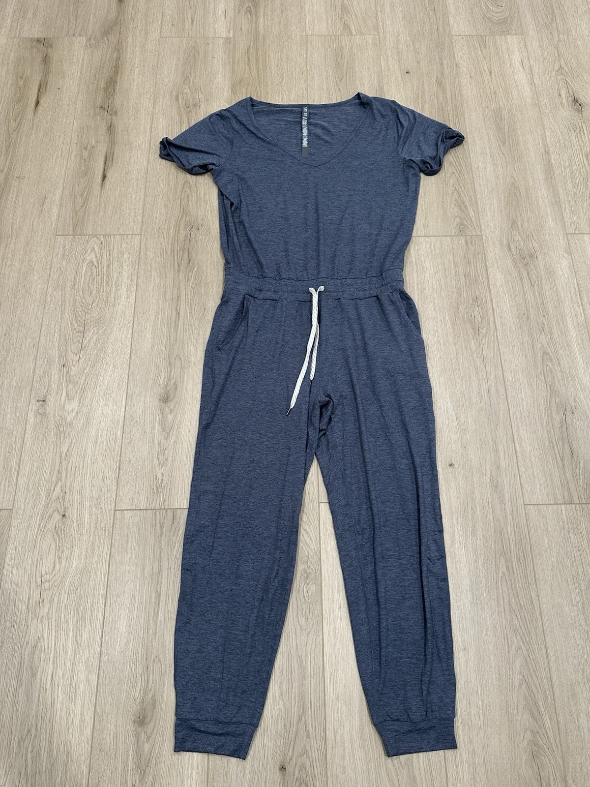Vuori All Day Jumpsuit in Blue Heather Stretch Jogger 1-Piece Athleisure Large