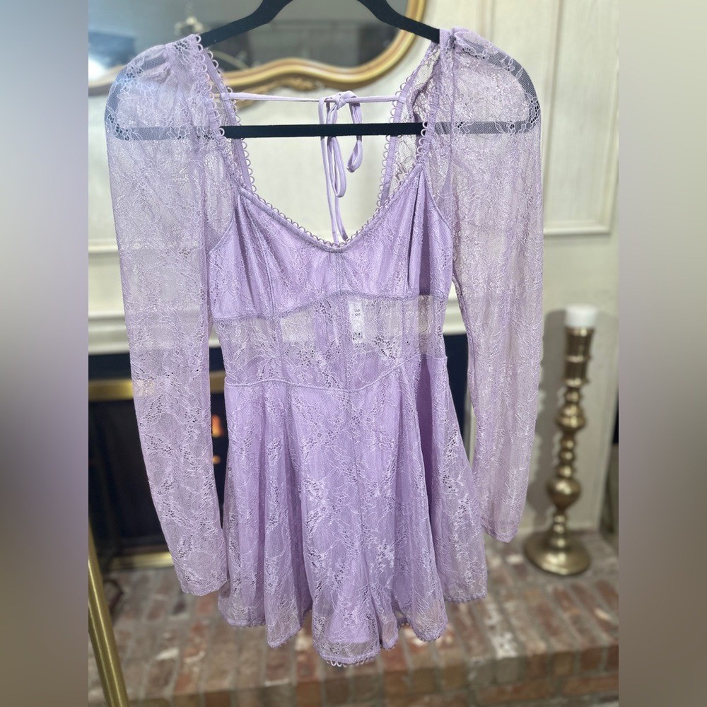 Coquette Lavender Lace Romper – Urban Outfitters NWT Babydoll Corset Sheer S