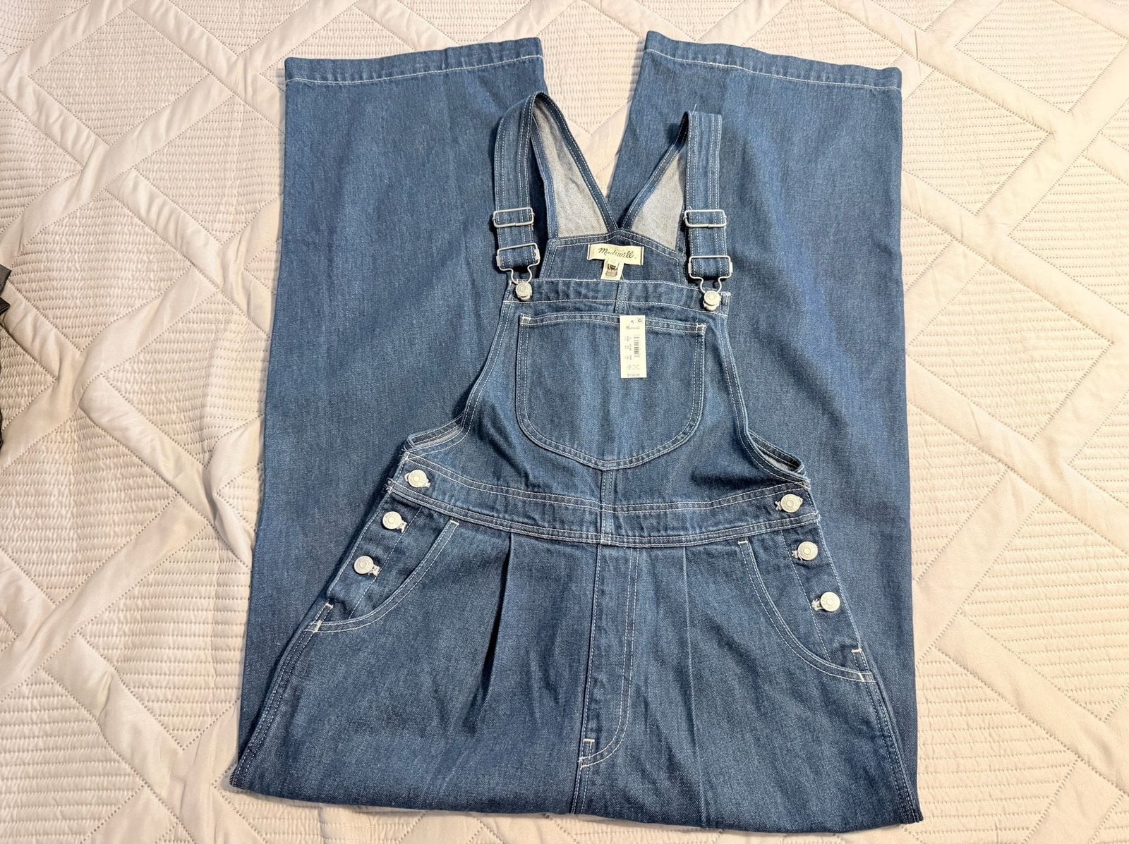 NWTMadewell Wide-Leg utility, baggy 90’s aesthetic Denim Overalls size 10