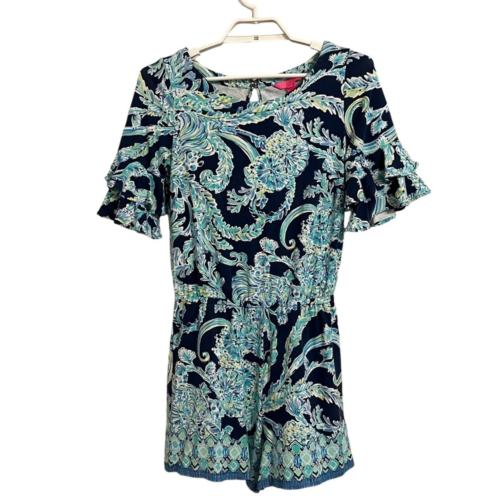 Lilly Pulitzer Lula Romper High Tide Navy