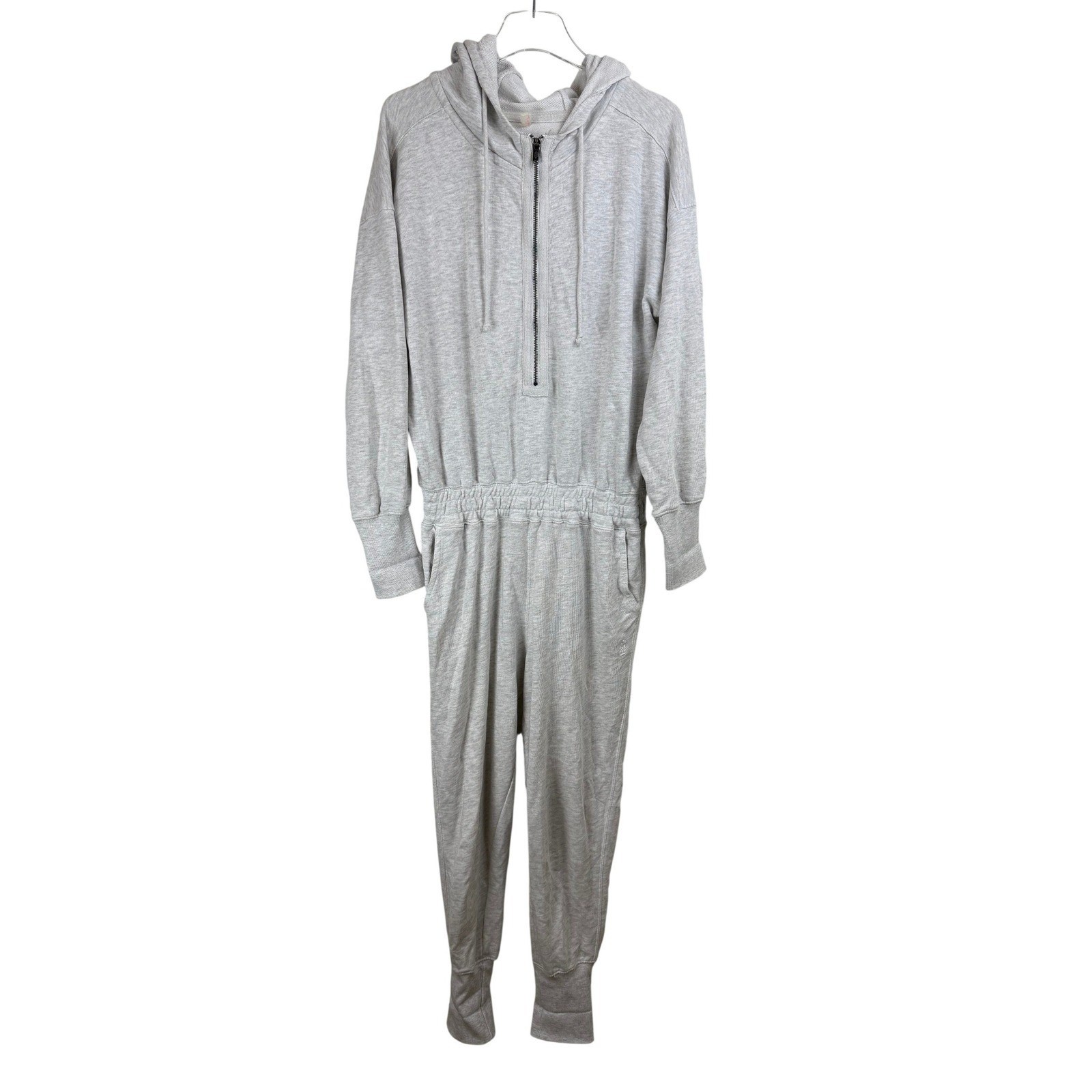 Free People MOVEMENT TRAINING DAY Grey HEATHER Jumpsuit Loungewear WOMEN LARGE