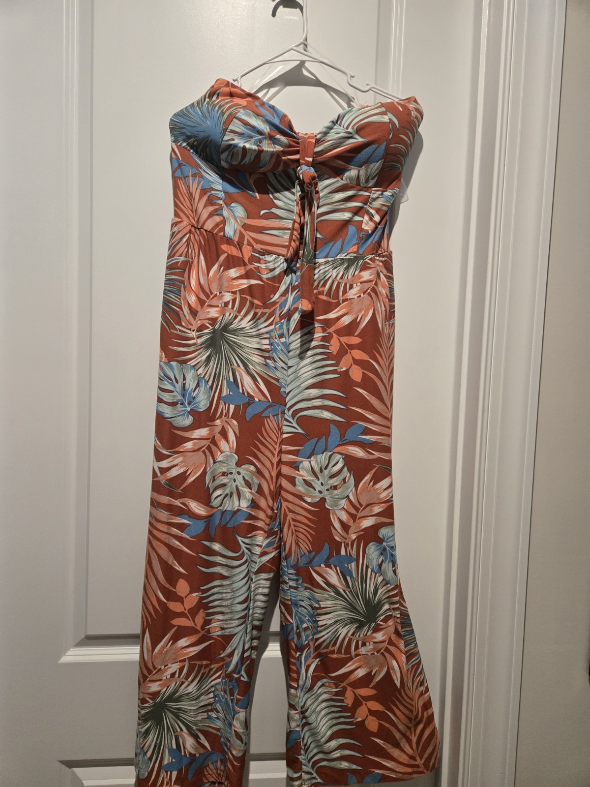 Strapless Floral Jumpsuit XXL No Boundaries NWT Built In Bra Resort Beach Party