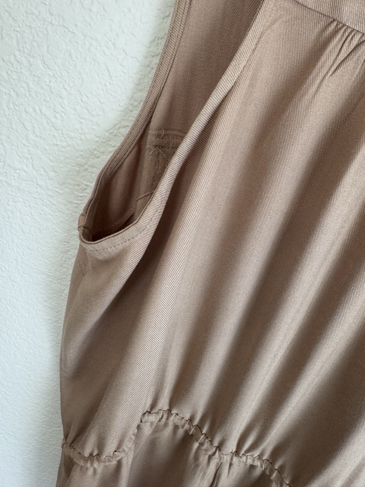 Iris Sleeveless Drawstring Utility Romper in Khaki Size M