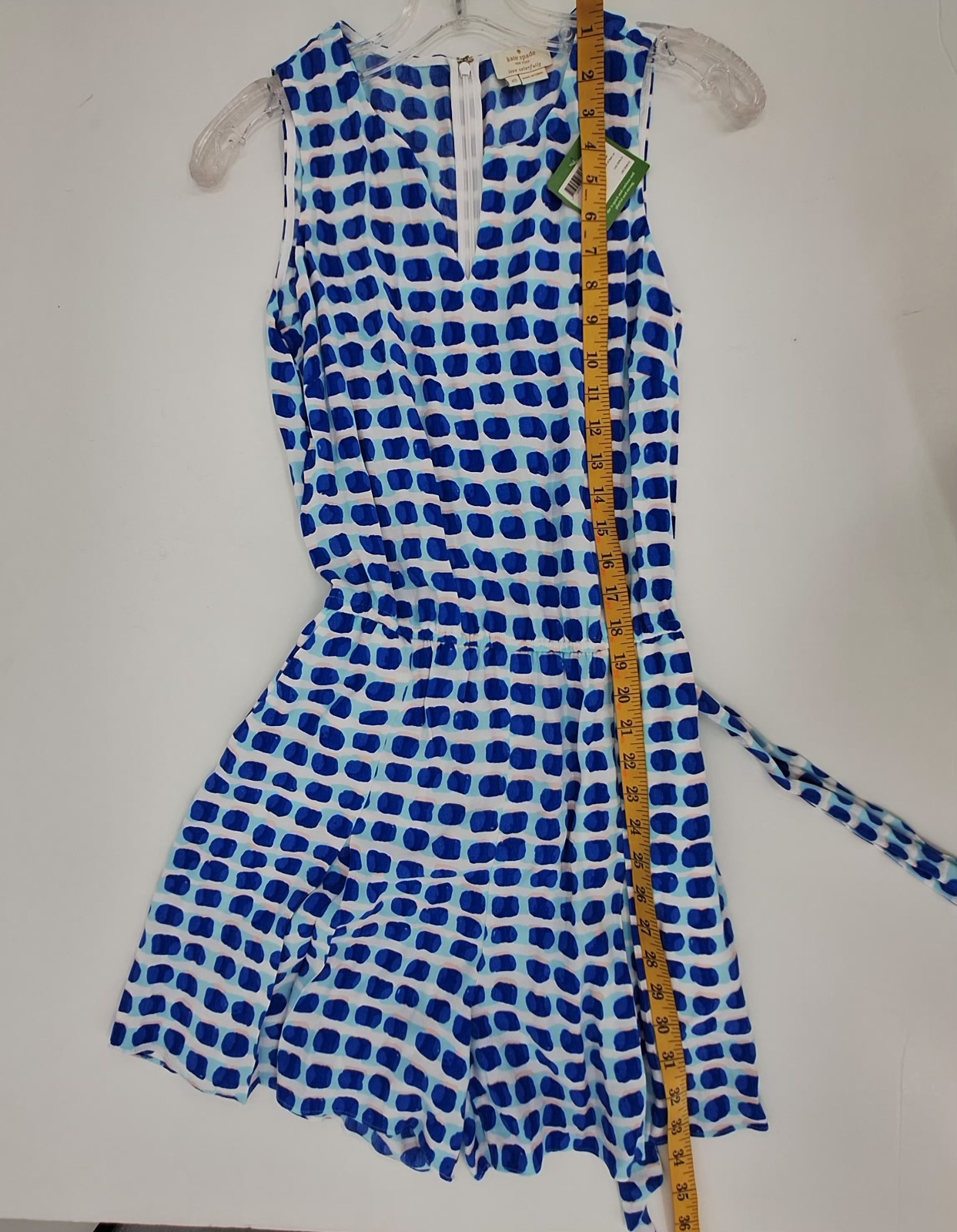 Kate Spade New York “Island Stamp” Geometric Tie-Waist Romper