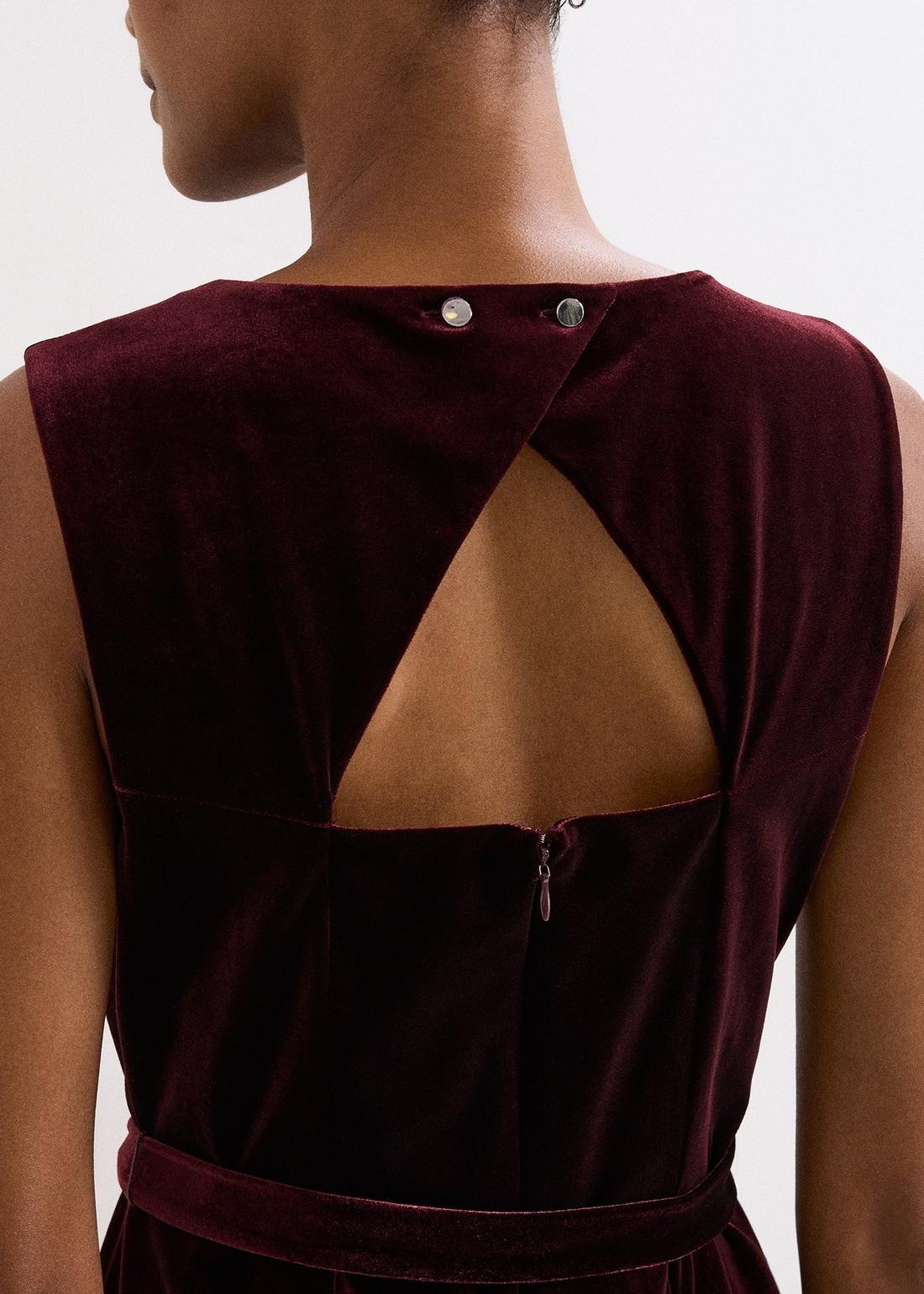 Women’s Phase Eight Marta Burgundy Velvet Jumpsuit Size UK 10 RRP £139