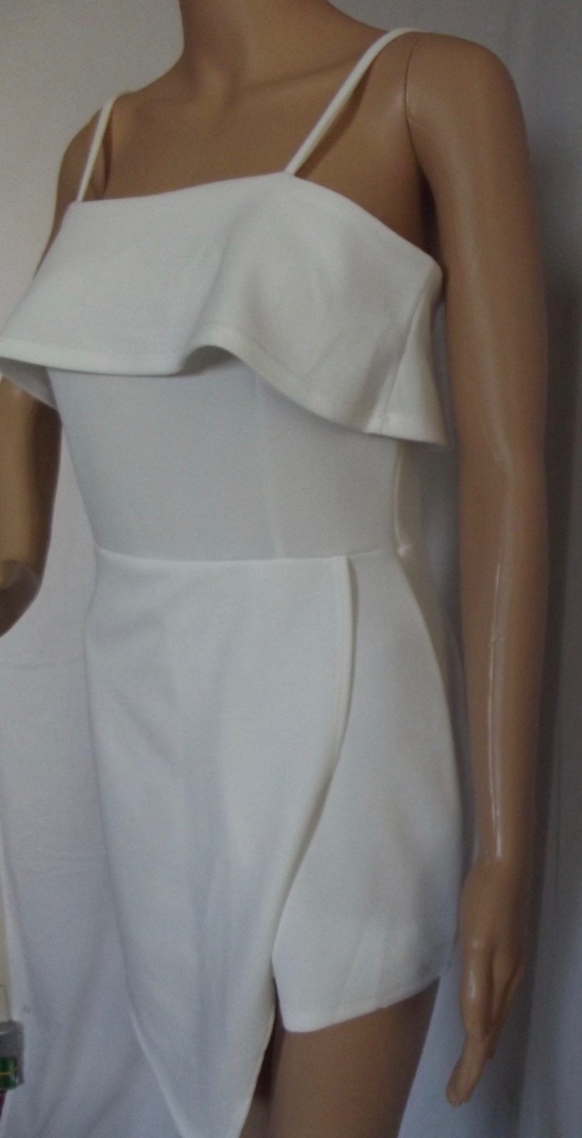 Romper Skort Shorts Jr Sz Large Absolute Angel White sleeveless spaghetti straps