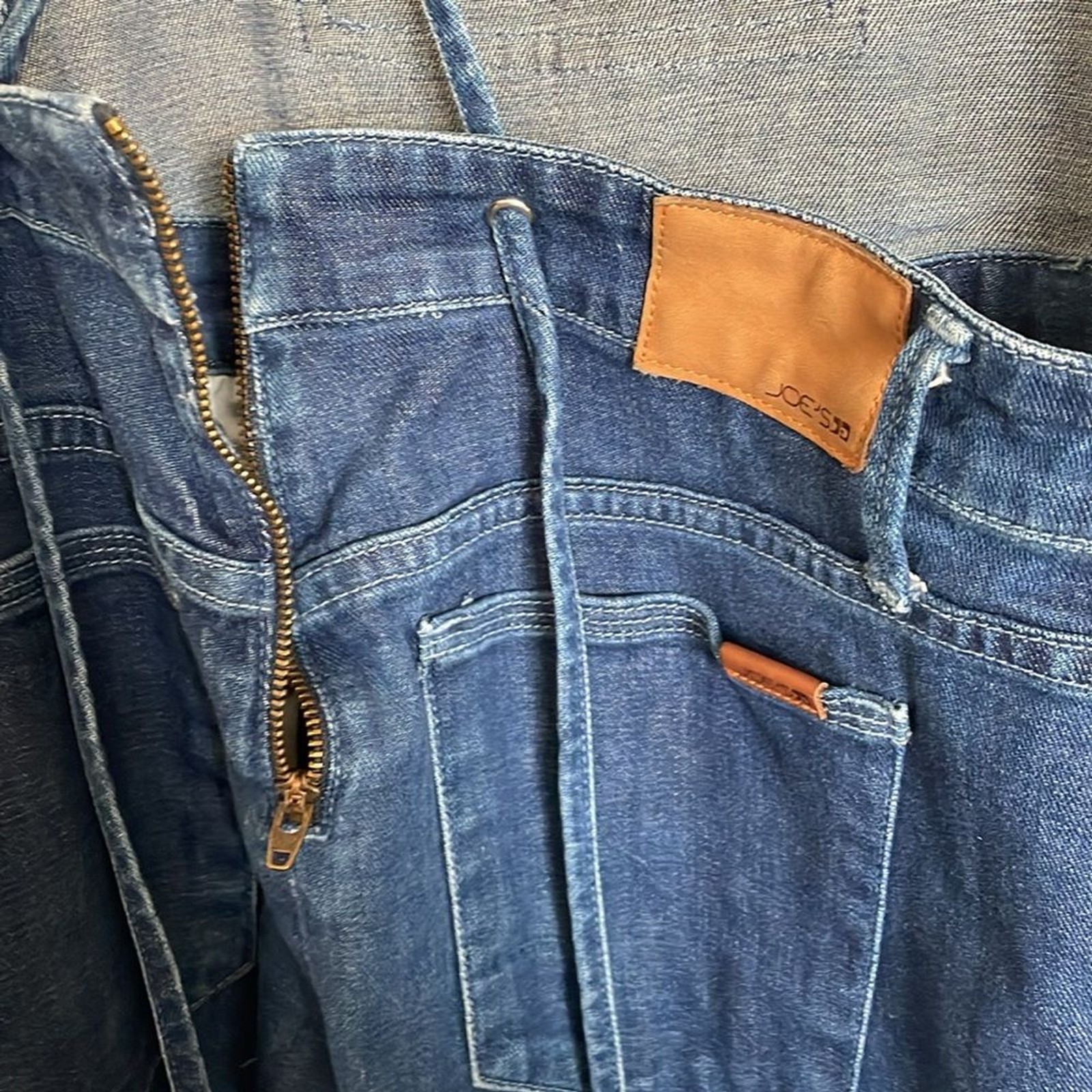 Joe’s Jeans womens Blue Denim Maire Bib Strappy Tie Back Cuffed Overall size 27