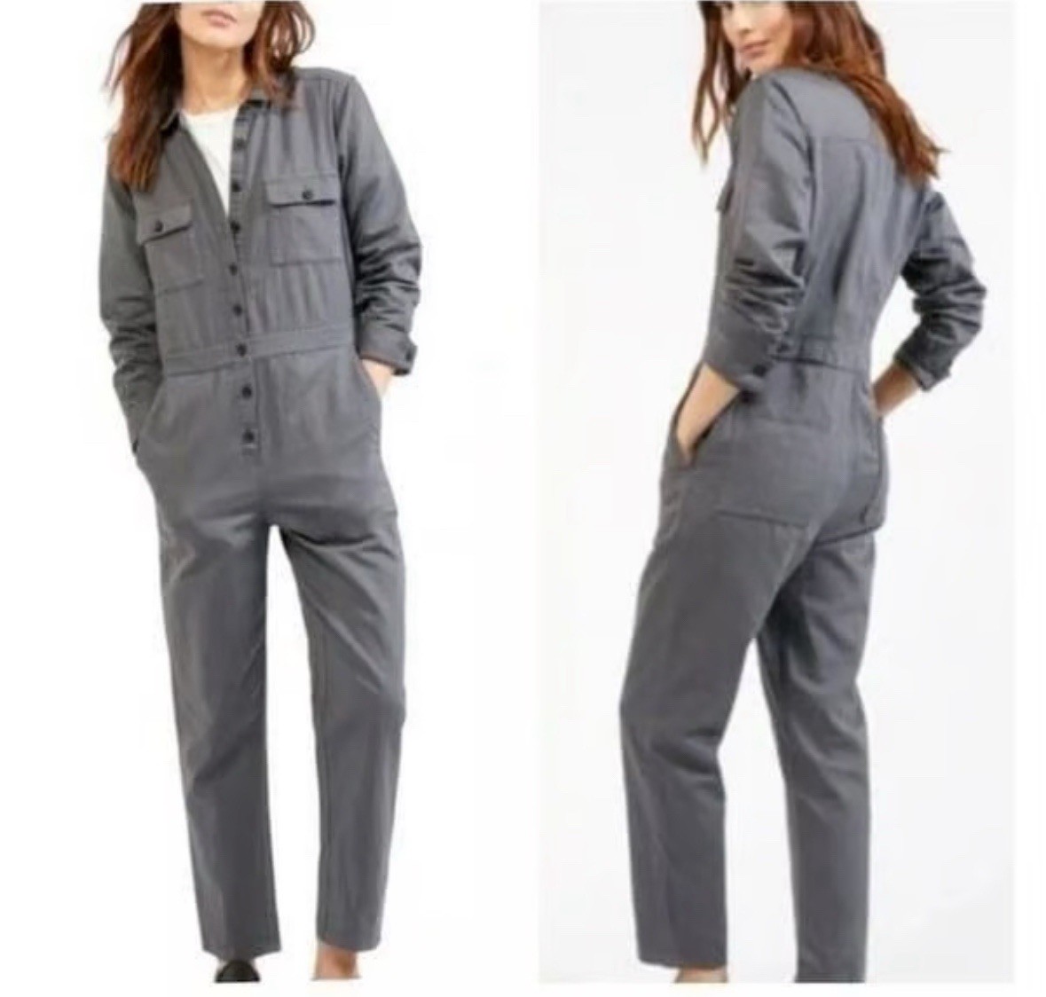 Outerknown S.E.A. Long Sleeve Linen Blend Jumpsuit Coverall Storm Small $228