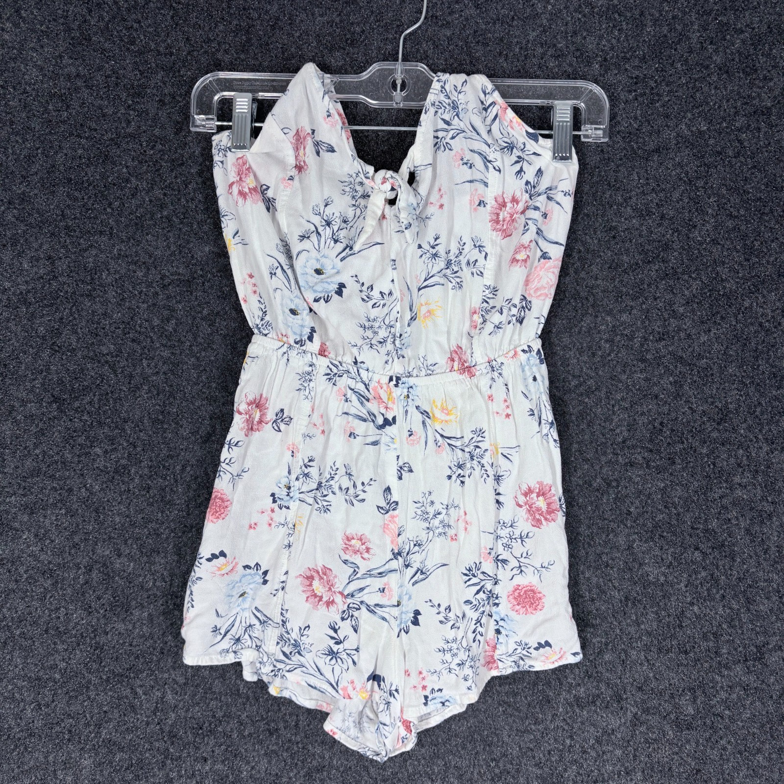 Kendall & Kylie Jumpsuit Women XS White Floral Sleeveless Halter Neck Wide Leg
