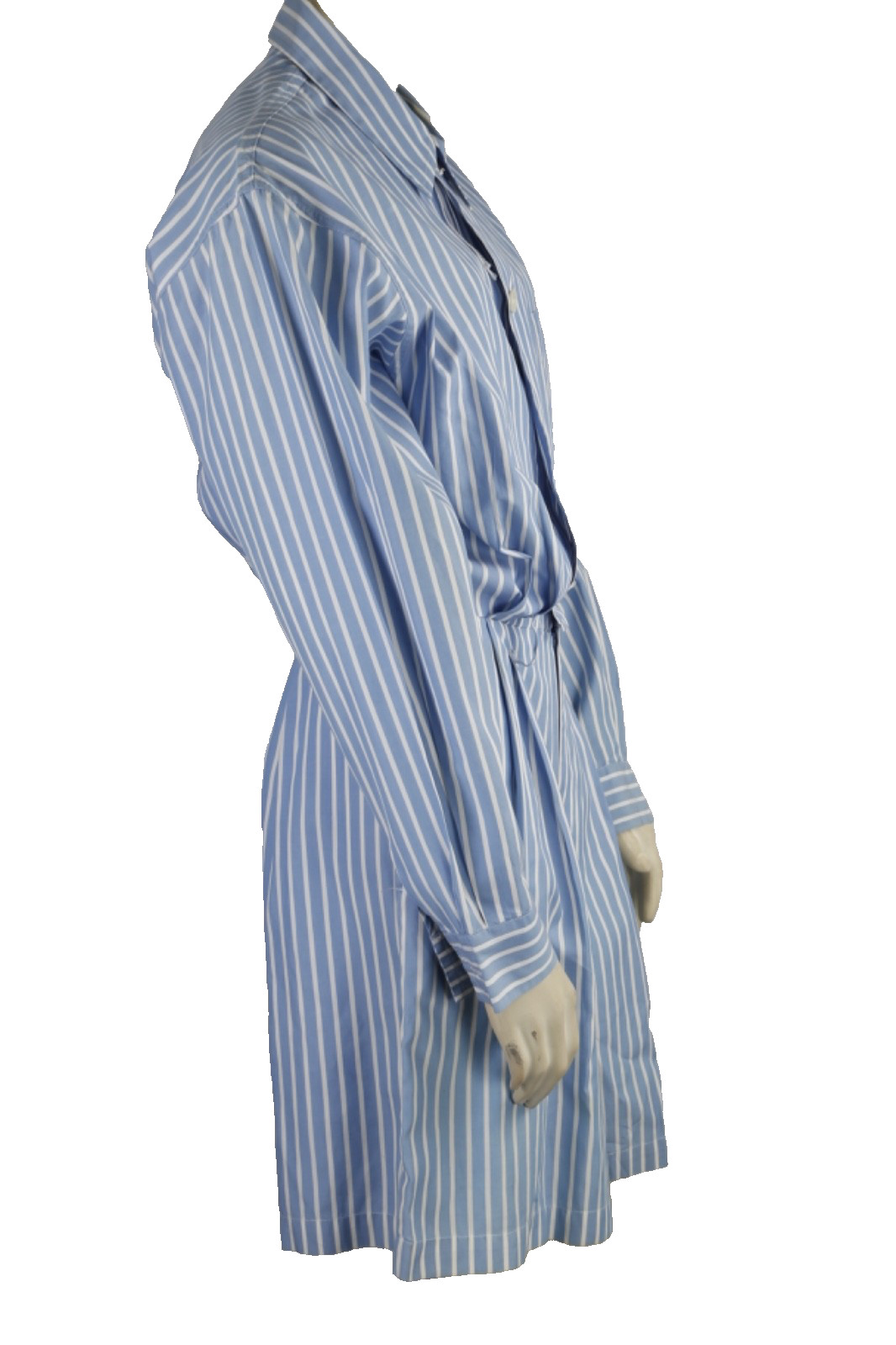 Vintage Ralph Lauren Romper 10 Blue White Striped Cotton Long Sleeve Shorts Jump