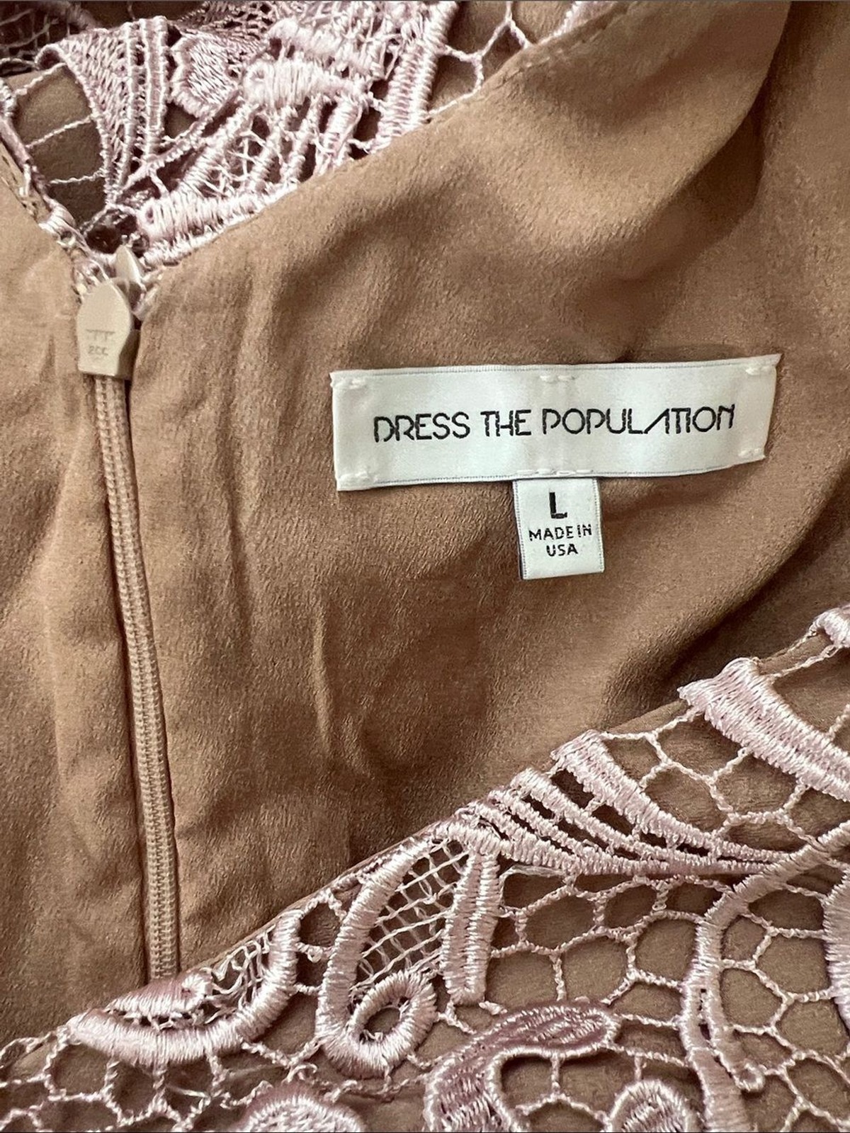 Dress the Population NWT Rose Lace Cropped Wide Leg Jumpsuit Large