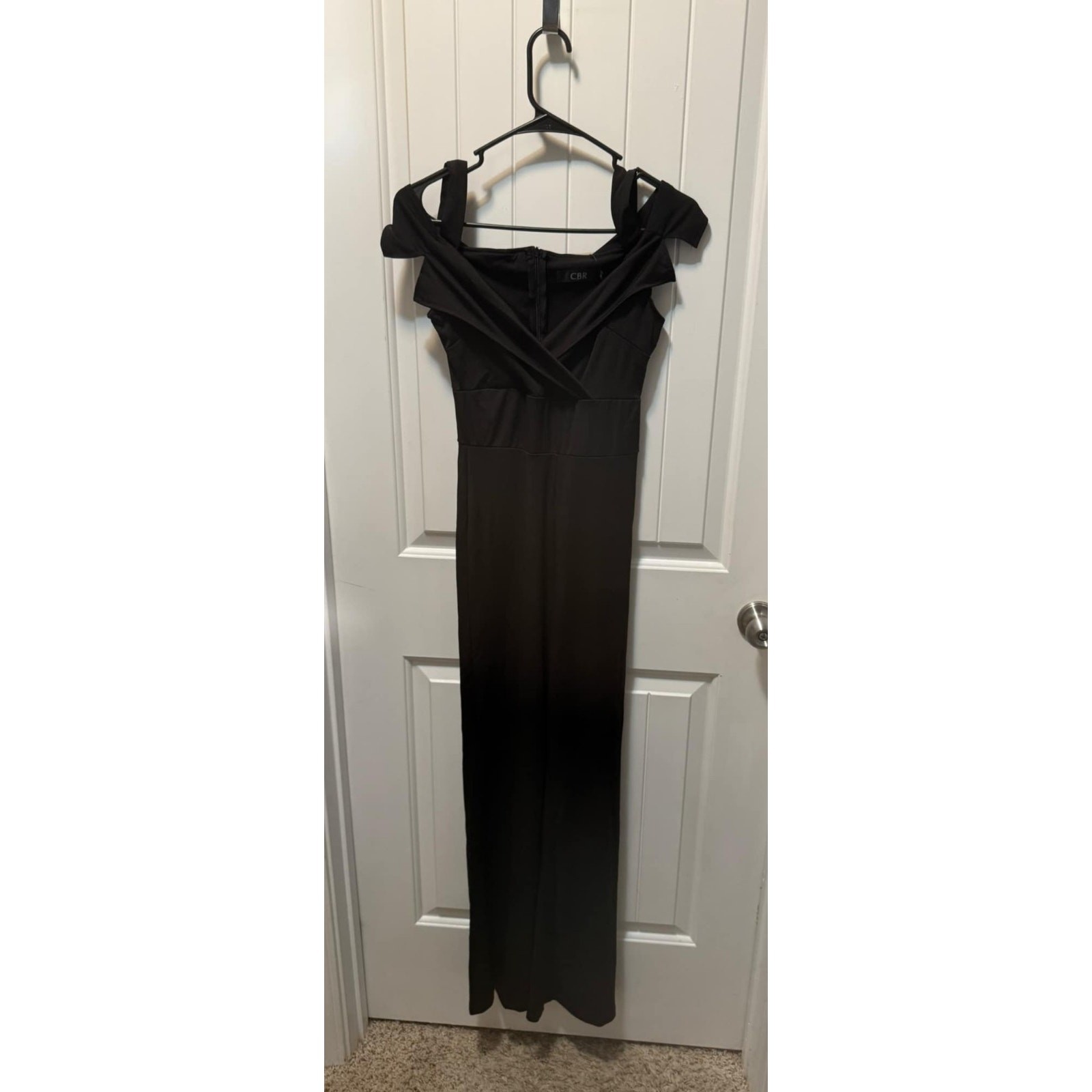 CBR Chic/Boutique/Rose Black Off The Shoulder V Neck Jumpsuit Size M New!