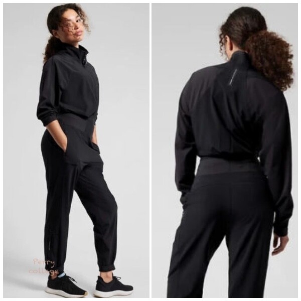 Athleta XXS Legend Jumpsuit Black Pants ALLYSON FELIX Long Romper 1-Piece NWT