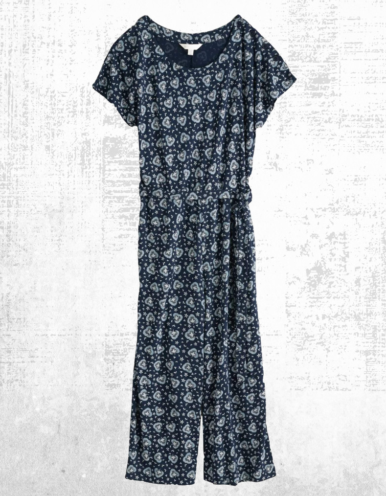 Womens Seasalt Short Sleeve Cotton Jumpsuits Navy Ocean Breeze Dandelion