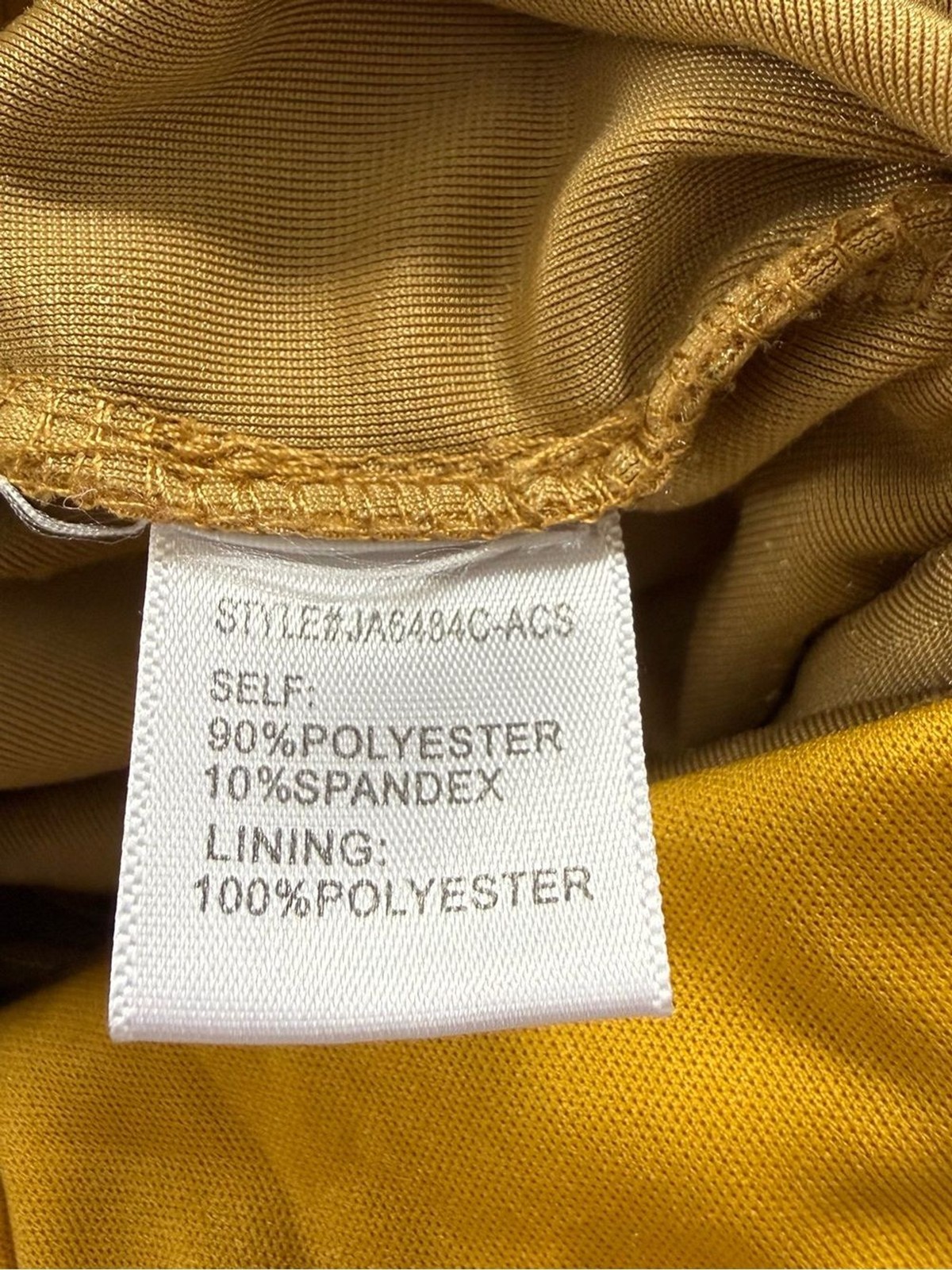 4SI3NNA Mustard Gold Velvet Wide Leg Jumpsuit Deep V Size Small