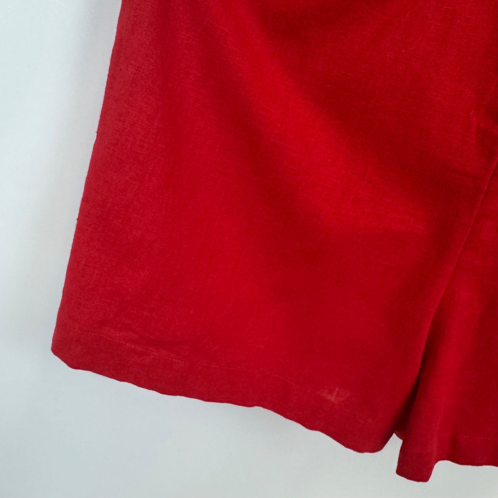 Abercrombie & Fitch Red Linen Blend Apron Neck Romper XST Tall NWT