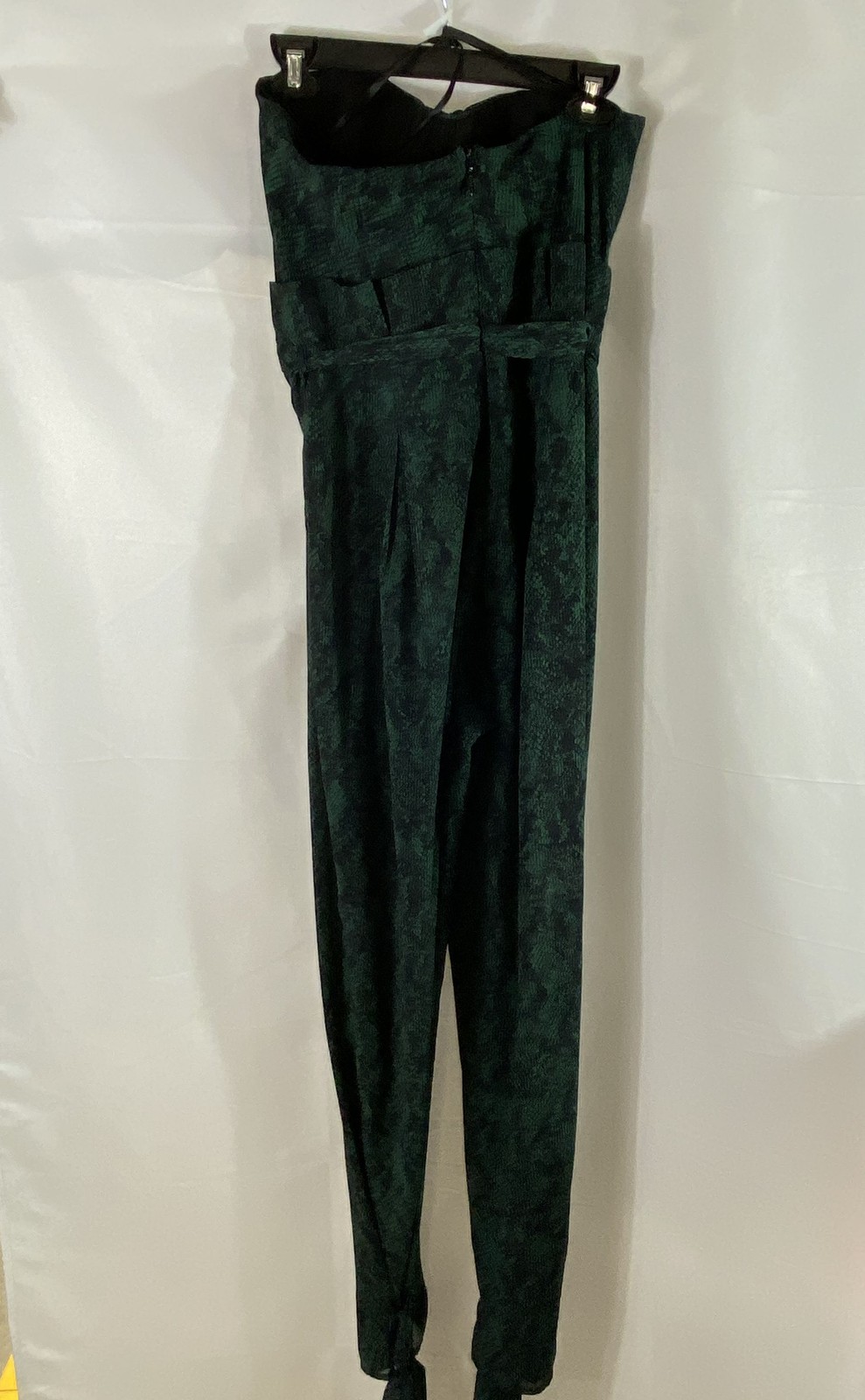 Michael Costello x Revolve Women’s Green Black Snake Print Jumpsuit Belted Sz M