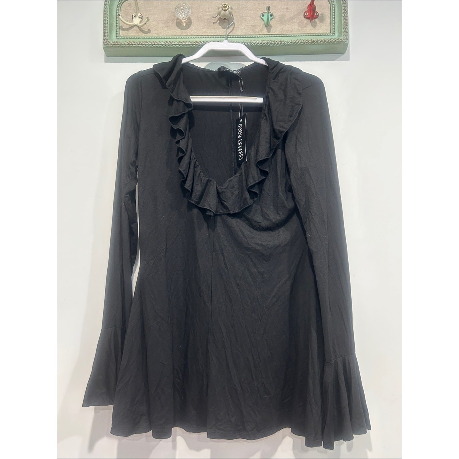 Dolls Kill current mood Black Ruffle-Trim shorts romper women’s plus size 1X new
