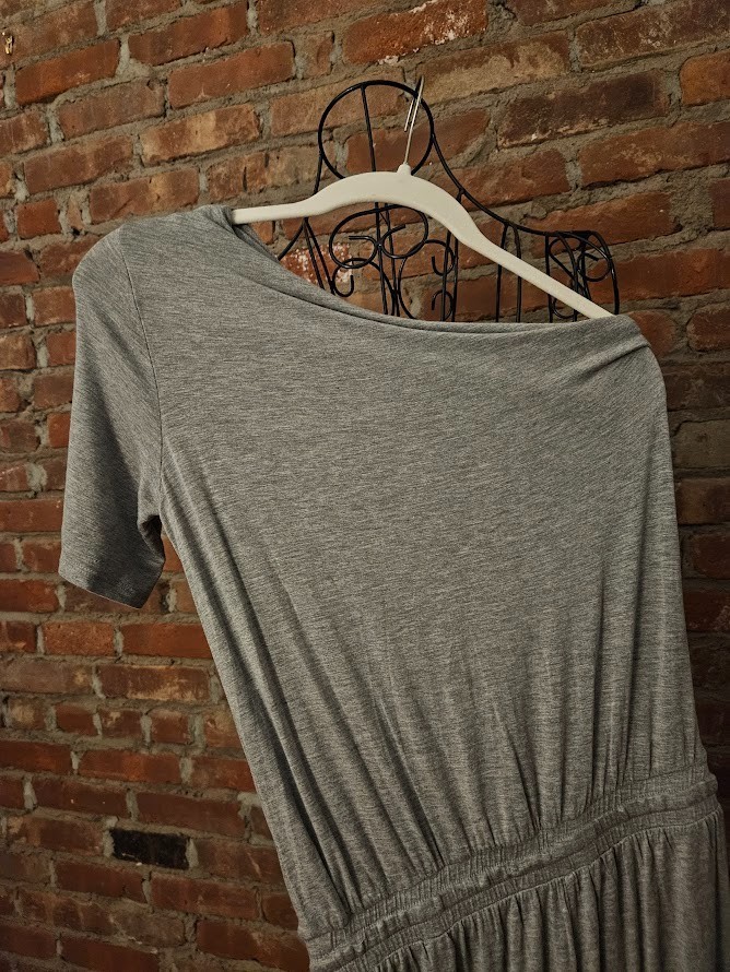 Cherish one shoulder gray jersey knit jumpsuit