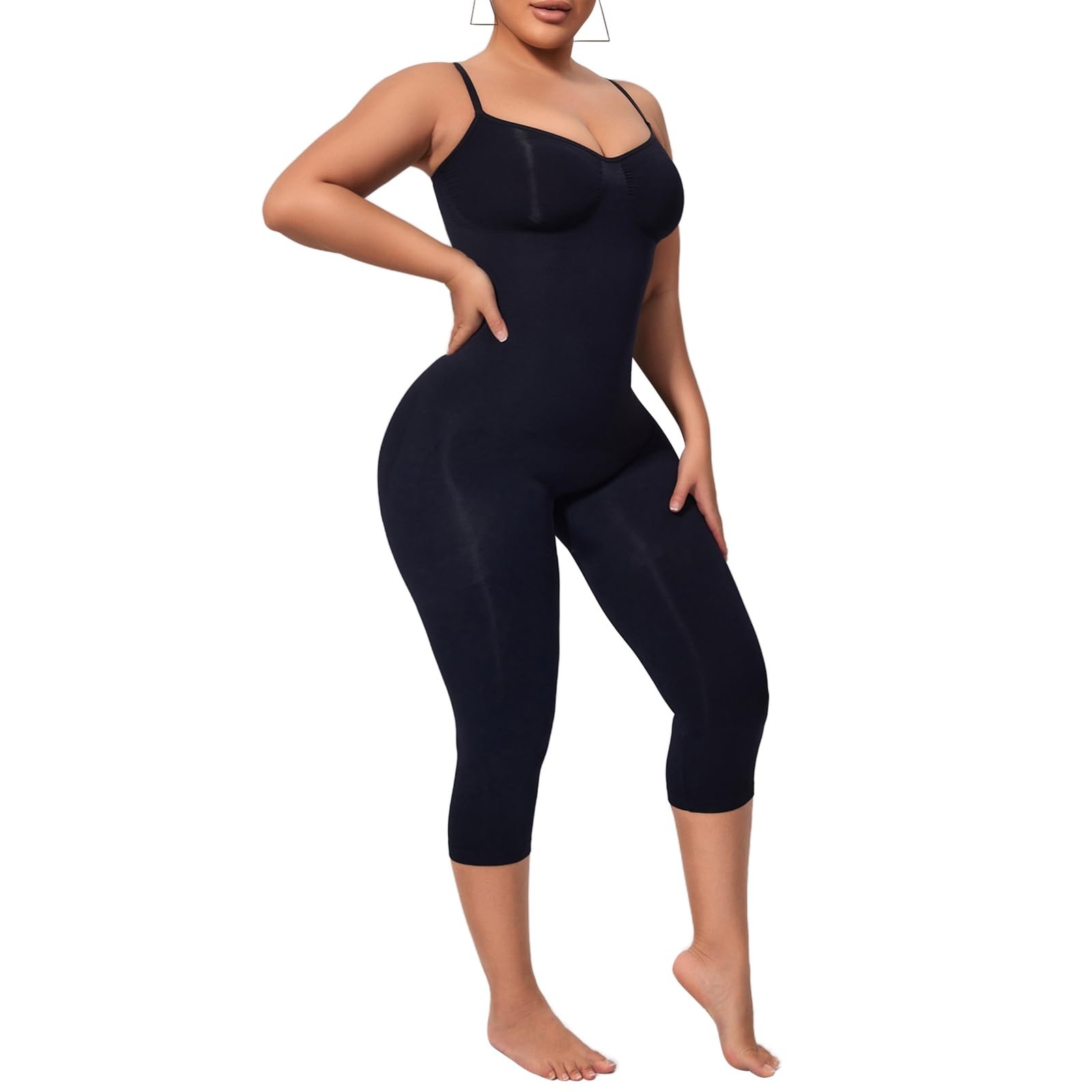 Tummy Control Bodysuits Full Body Suit Shapewear One Piece Capri Jumpsuits fo…