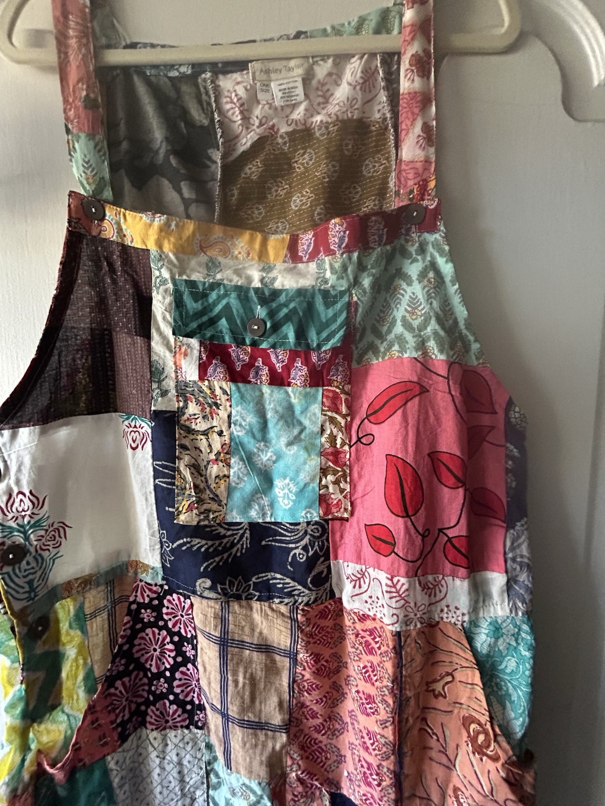 Patchwork Overalls 100% Cotton One Size by Ashley Taylor Boho Hippie Festival