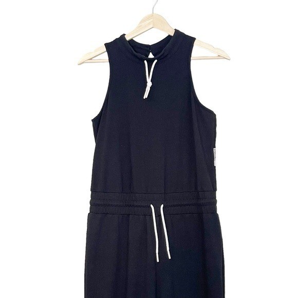 GymShark Solace Black Jumpsuit Size M Elastic Tie Waist Athleisure Loungewear