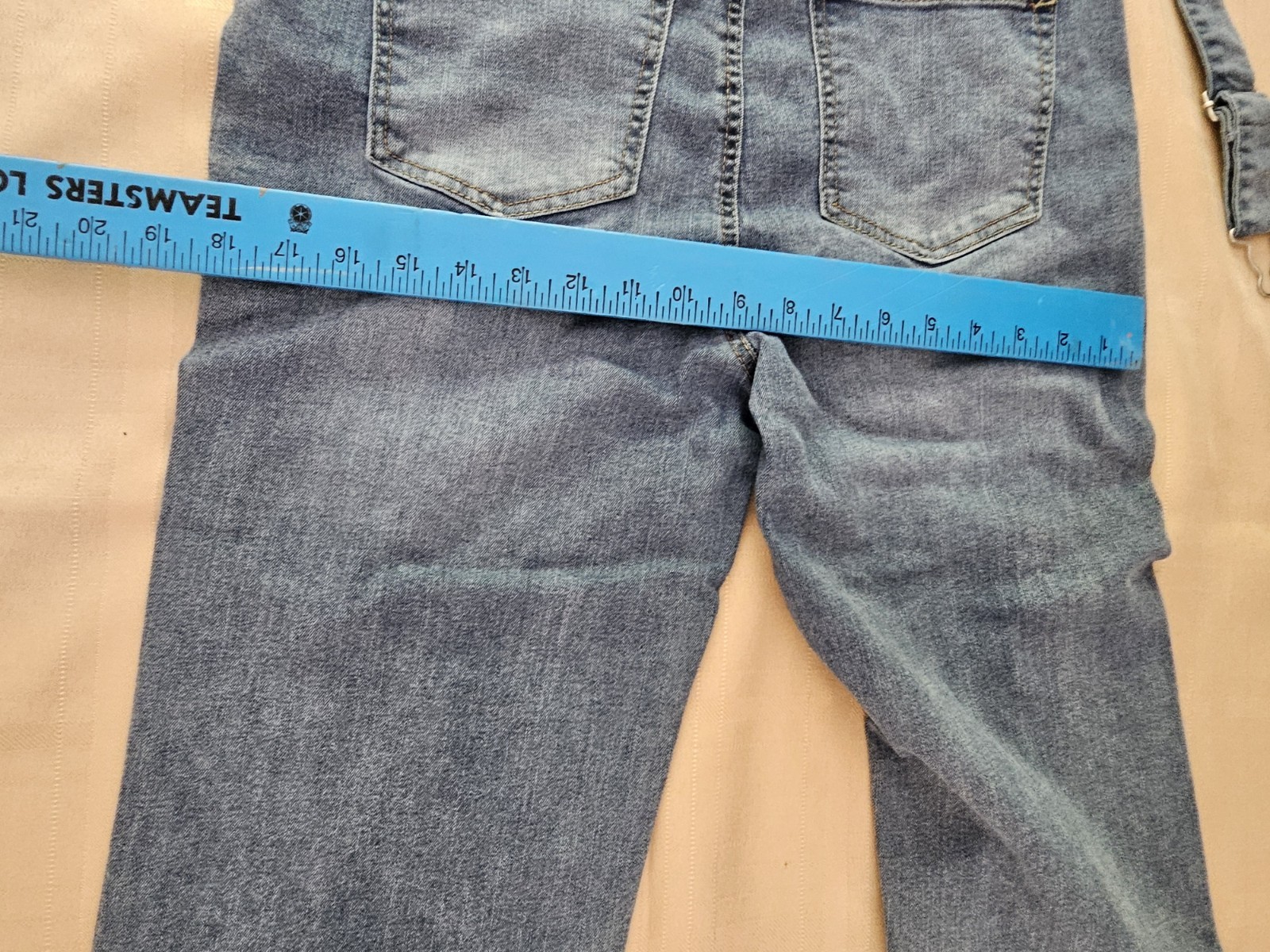 WallFlower Women’s Blue Denim Overall One-Piece L Adjustable Straps Pockets